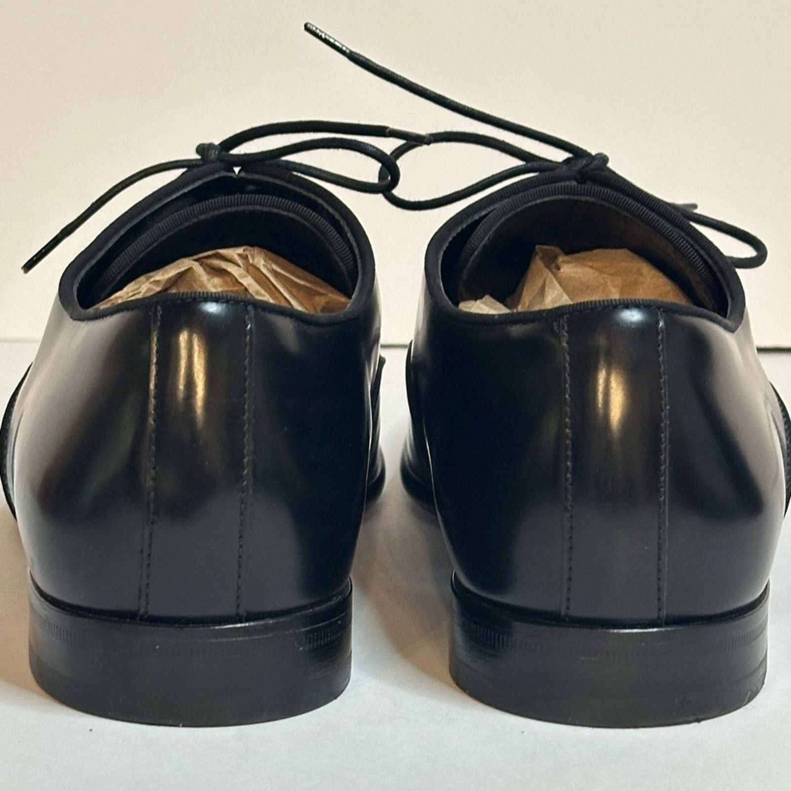 Dolce & Gabbana DG Raffaello Brushed Calfskin Derby Shoes High Shine Black Size US 10 / EU 43 - 7 Thumbnail