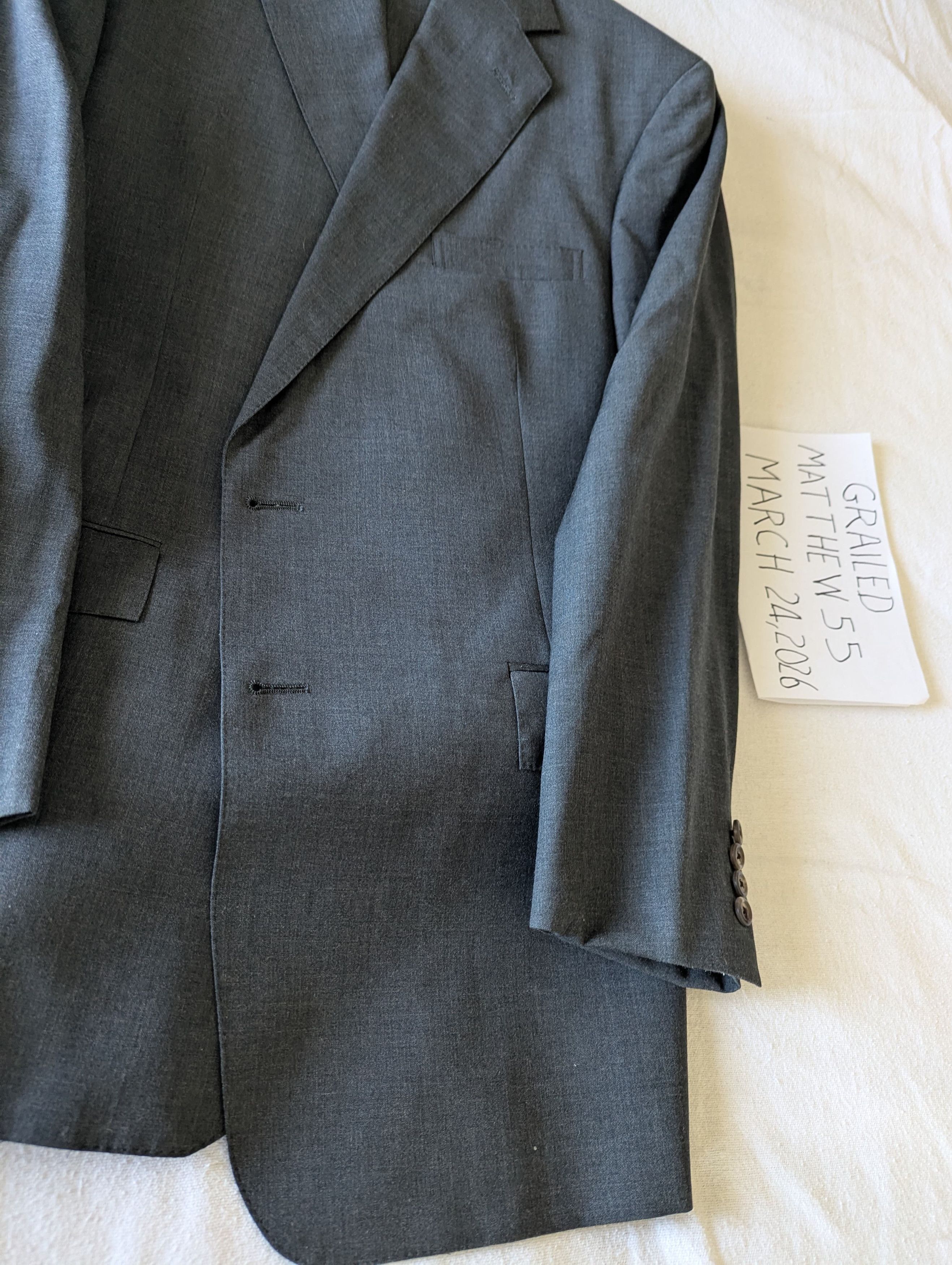 Polo Ralph Lauren Vintage Wool Gray Suit Size 44L - 3 Thumbnail