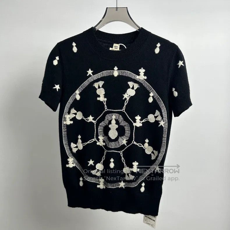 Hermes Hermes Black Cashmere Short Sleeve Sweater Size XS / US 0-2 / IT 36-38 - 1 Thumbnail