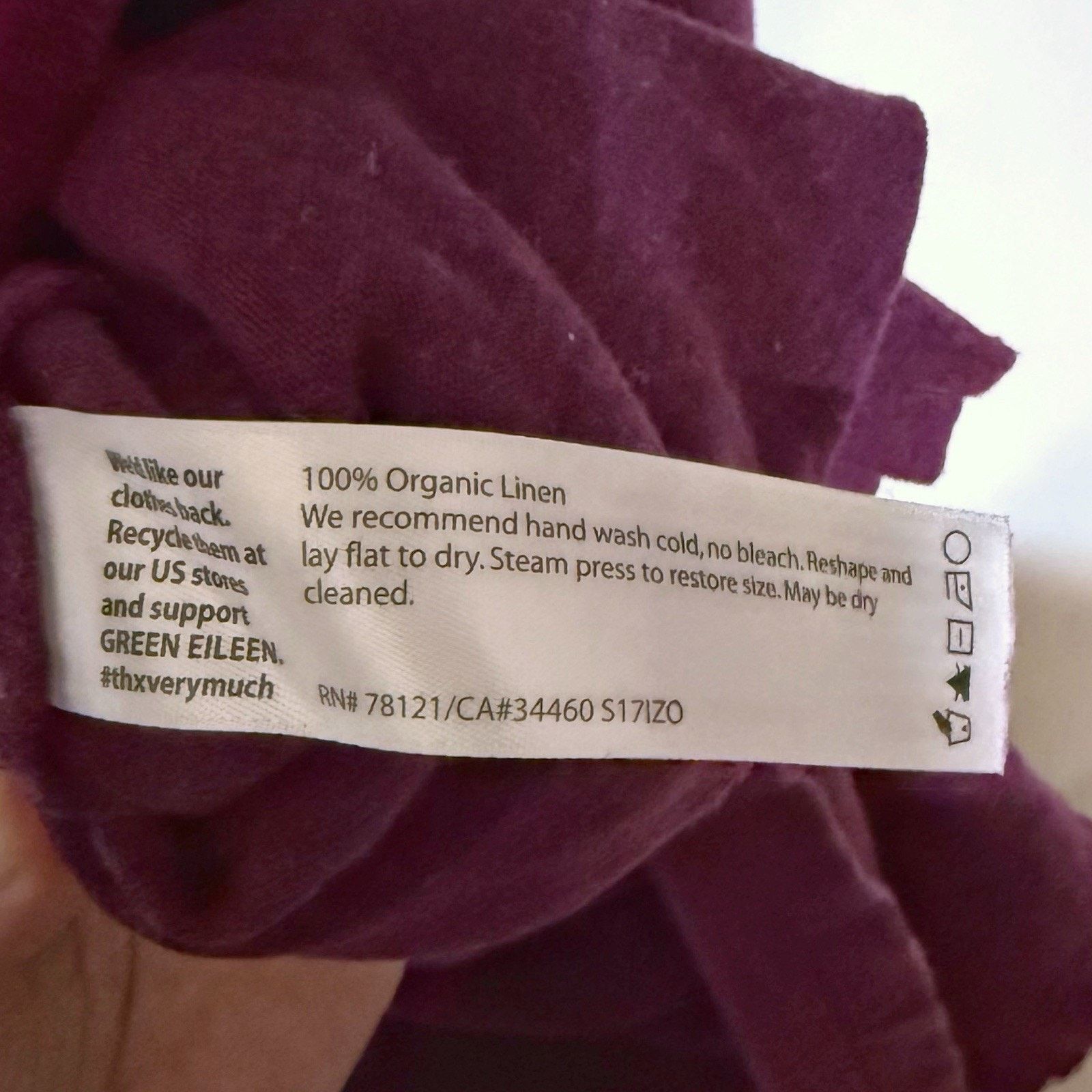 Eileen Fisher Eileen Fisher Top Women Size XS Burgundy Organic Linen Tunic Size XS / US 0-2 / IT 36-38 - 3 Thumbnail