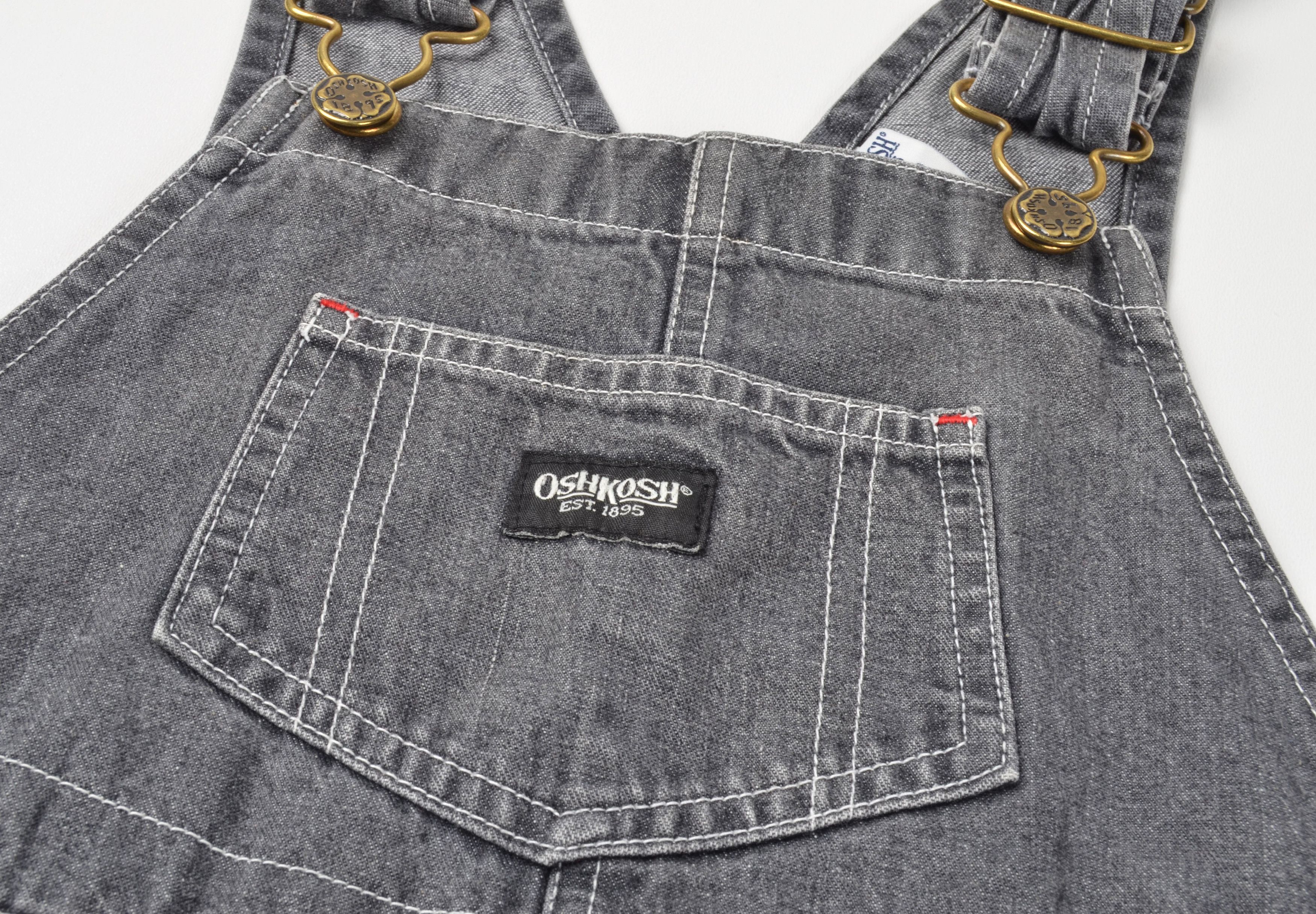 Oshkosh Oshkosh Bgosh Gray Denim Overalls Boys 5 Size 22" - 6 Thumbnail