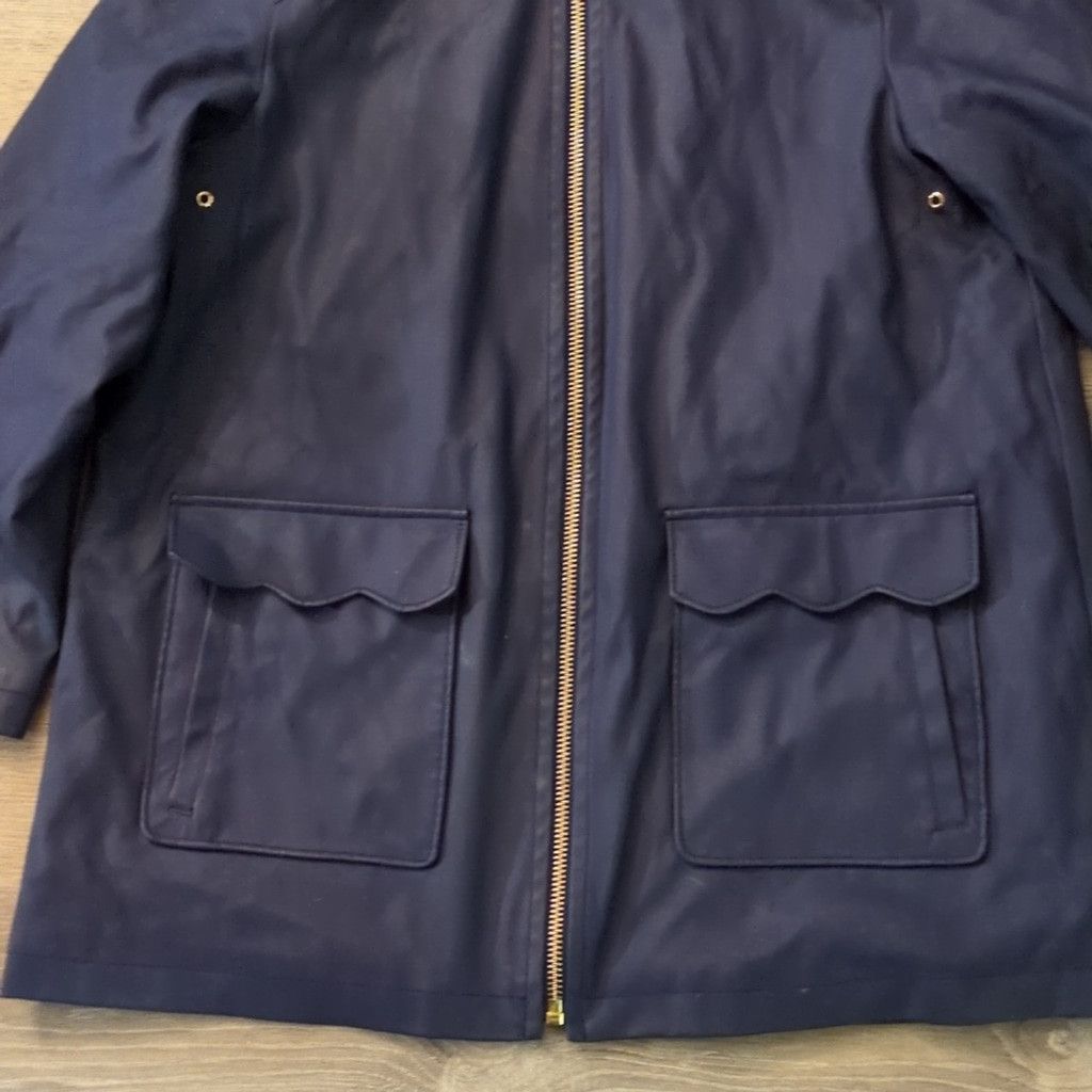 Kate Spade Kate Spade New York Navy Scalloped Rain/Trench Coat Sz Large Size L / US 10 / IT 46 - 3 Thumbnail