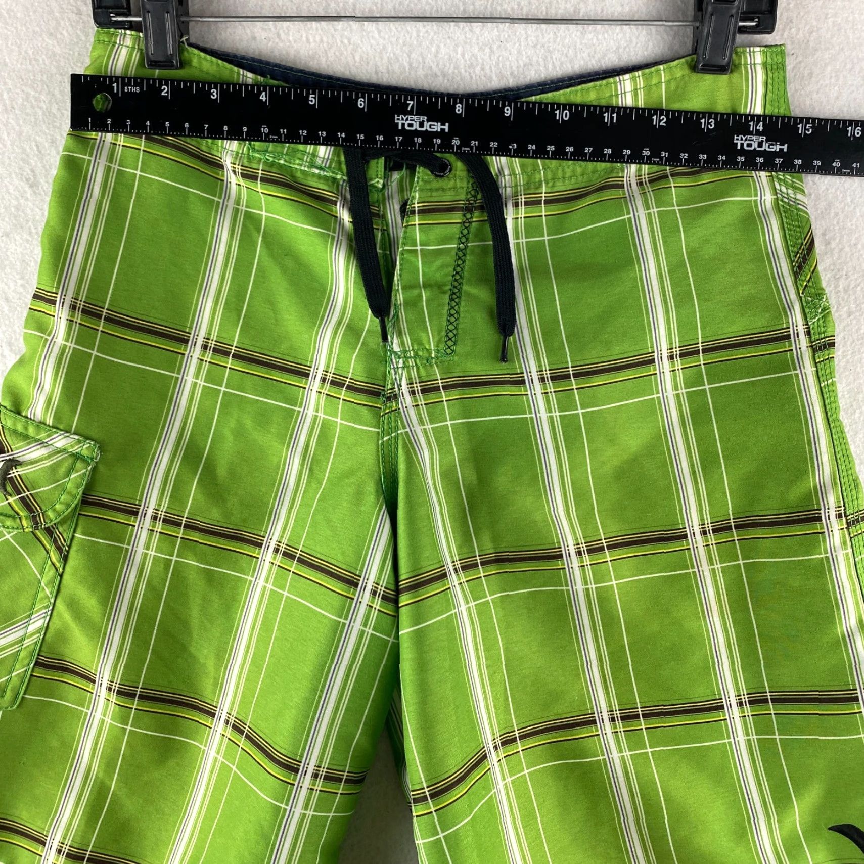 Hurley Hurley Board Shorts Mens 28 Green Plaid Surf Shorts Drawstring Swimming Fishing Size US 28 / EU 44 - 7 Thumbnail