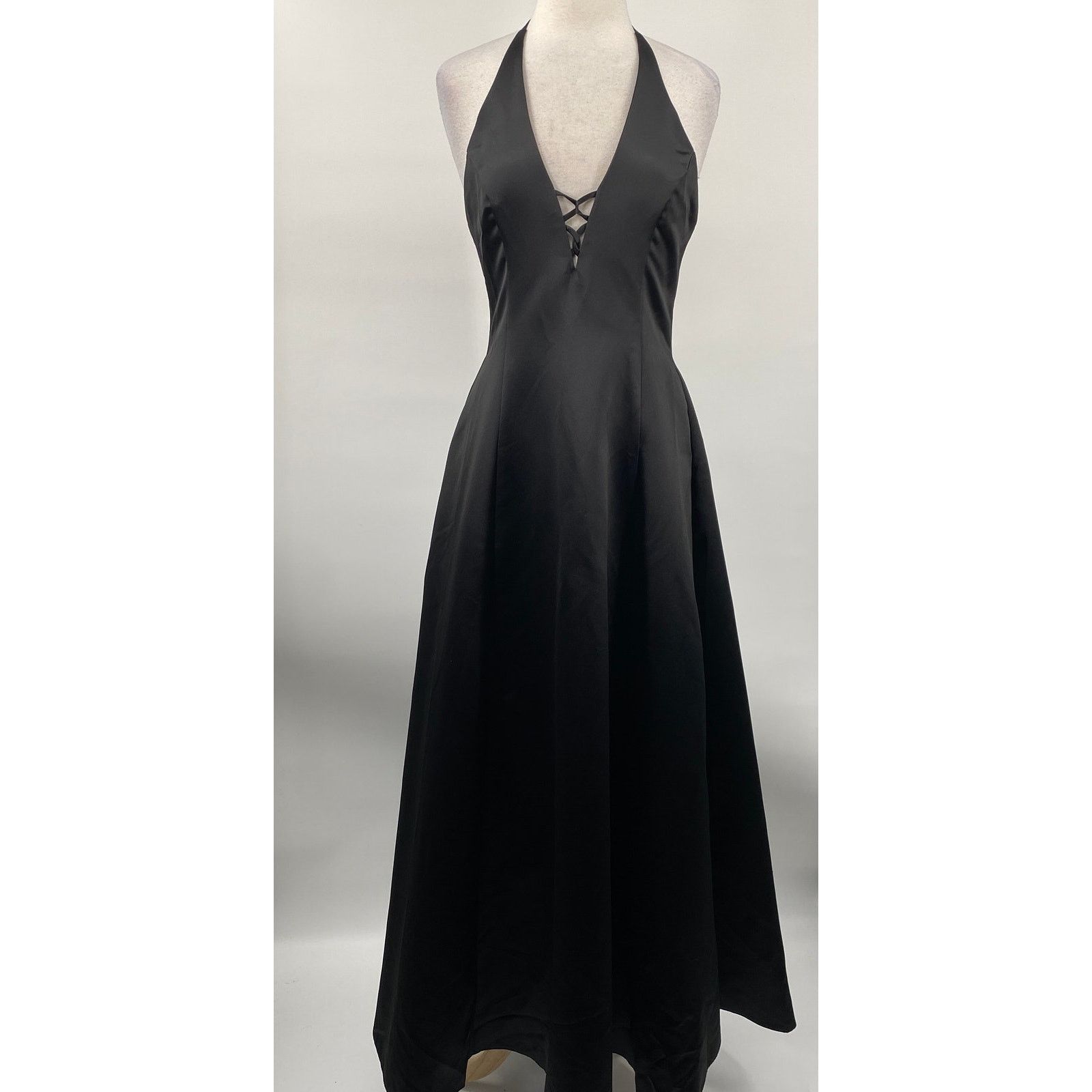 Vintage Vintage Y2k Scott McClintock Lace Up Gown Satin Black NEW Size M / US 6-8 / IT 42-44 - 2 Thumbnail