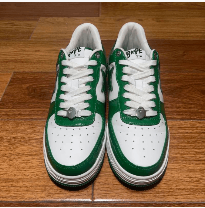 Bape A BATHING APE low-top men's white and green Size US 11 / EU 44 - 2 Thumbnail