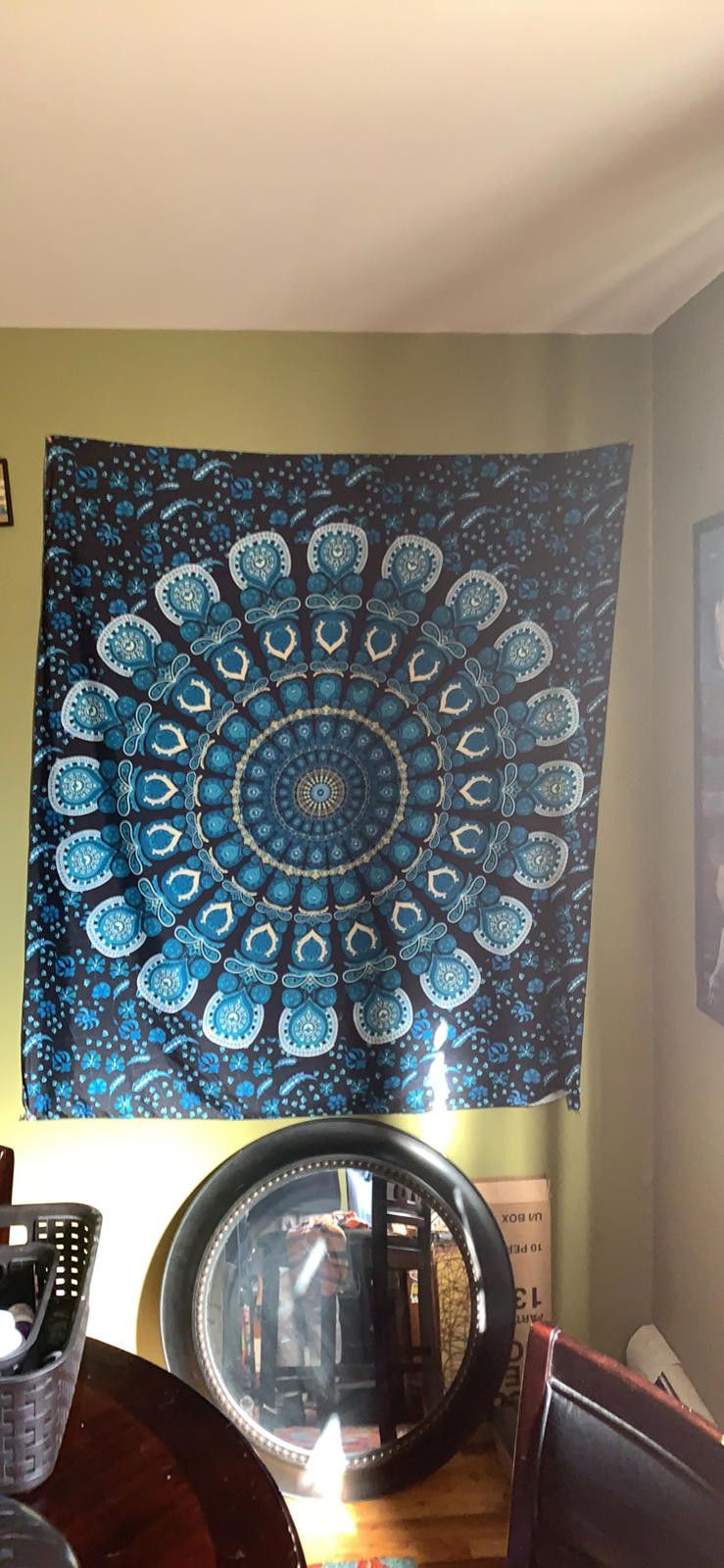 Other Boho Blue Mandala Wall Tapestry - Instant Zen Vibes Size ONE SIZE - 3 Thumbnail