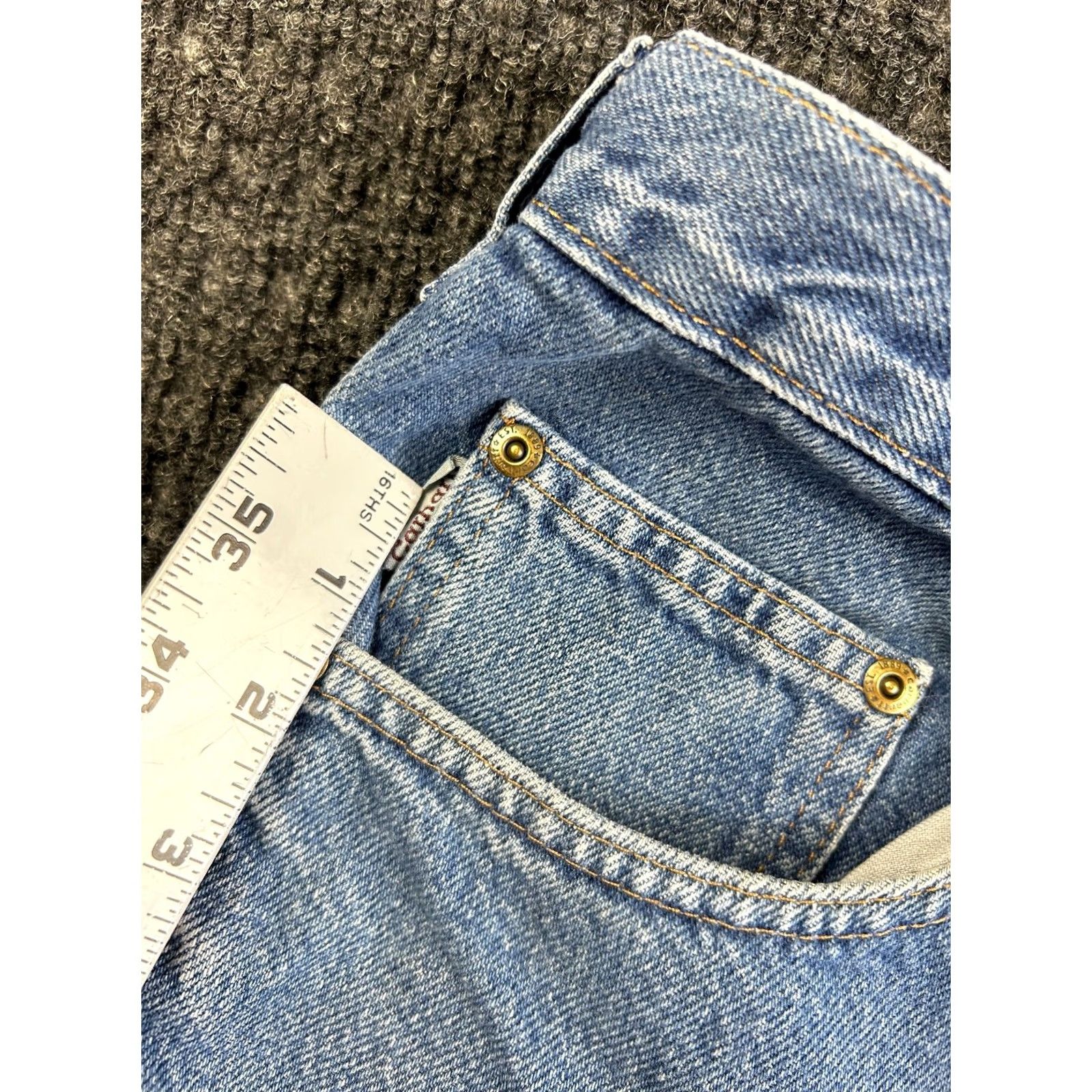 Carhartt VINTAGE Carhartt Jeans Relaxed Fit 38x30 Blue Denim 5-Pocket Distressed Grunge 90s y2k Mens Jeans Size US 40 / EU 56 - 5 Thumbnail
