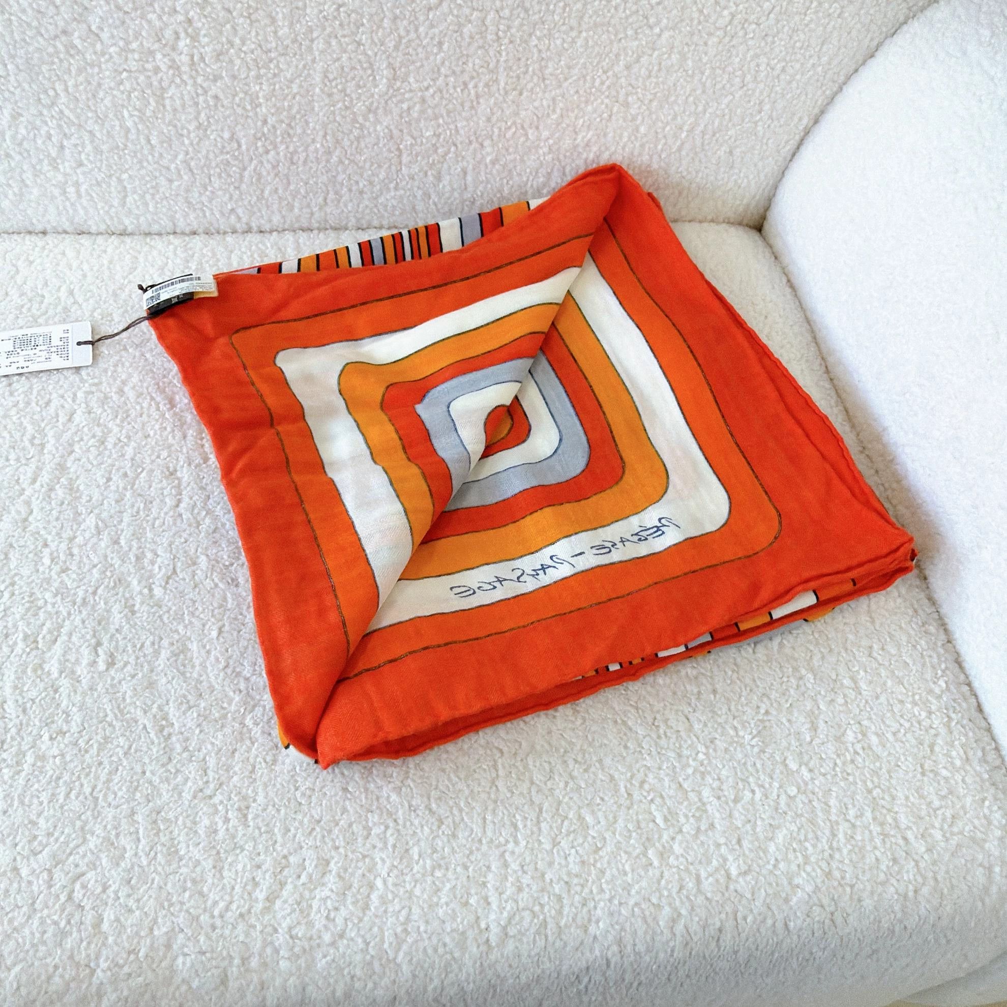 Hermes Hermes Orange Horsehead Cashmere Scarf 140x140cm NWT 92 Size ONE SIZE - 4 Thumbnail