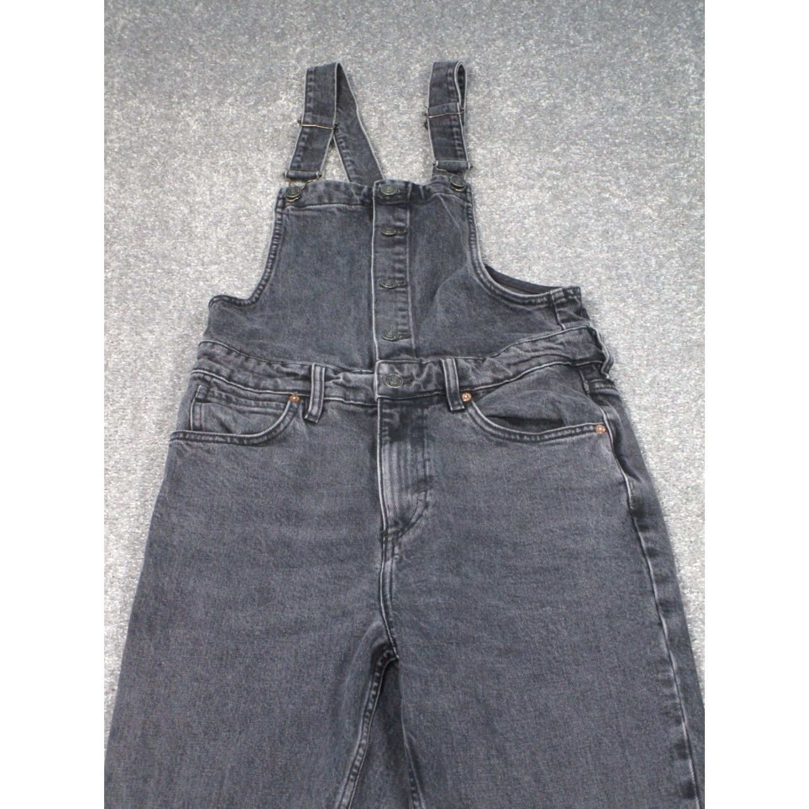 Free People Free People Overalls Womens 27 Gray Denim Taper Leg Bohemian Classic Festival Casual Travel Workwear Cotton Spandex Denim Size 27" / US 4 / IT 40 - 3 Thumbnail