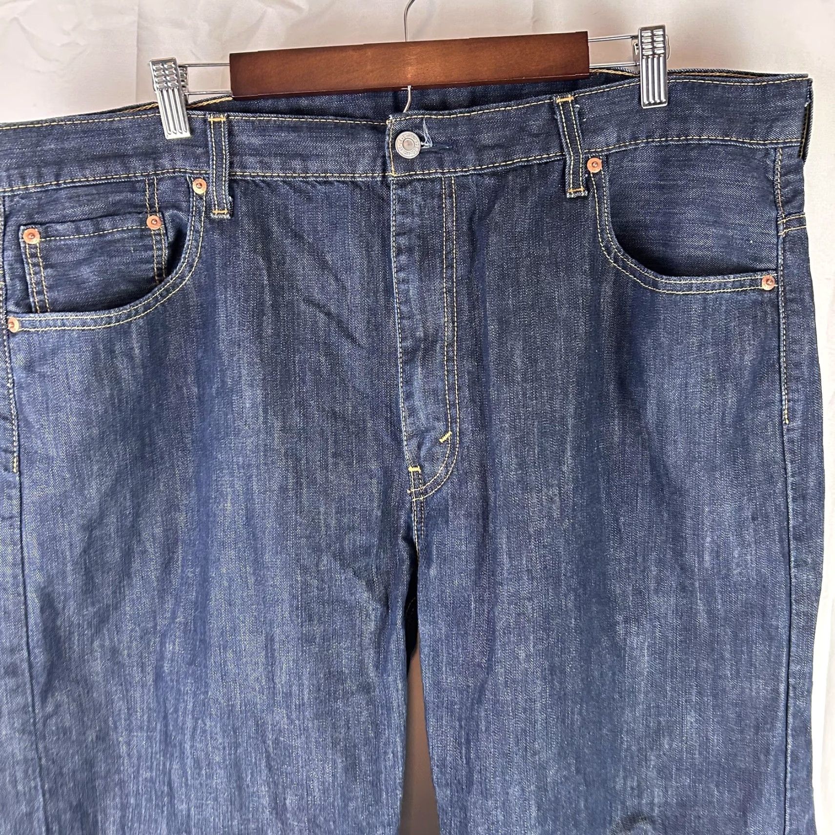 Levi's Levi's 569 Jeans Mens 42x30 Dark Indigo Wash Loose Straight Denim Pants Regular 42 Inseam 28in Blue 5-Pocket Mens Fit: Relaxed Mens Size US 42 / EU 58 - 2 Thumbnail