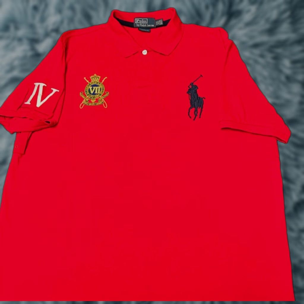 Polo Ralph Lauren VINTAGE Polo Ralph Lauren Country Riders Jockey Crest Big Pony Polo Shirt 2XL Red Mens Short Sleeve Collared Polo Shirt XXL Size US XXL / EU 58 / 5 - 1 Thumbnail