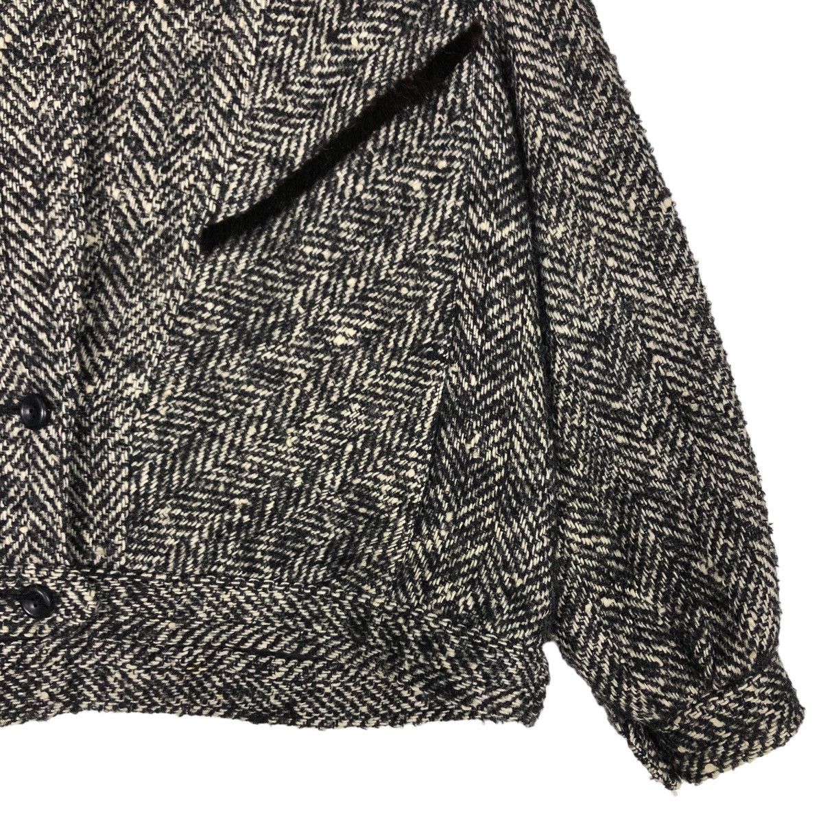 Japanese Brand 🔥Vtg Herringbone Wool Jacket Asymmetric Poxket Issey Miyake Size US M / EU 48-50 / 2 - 5 Thumbnail