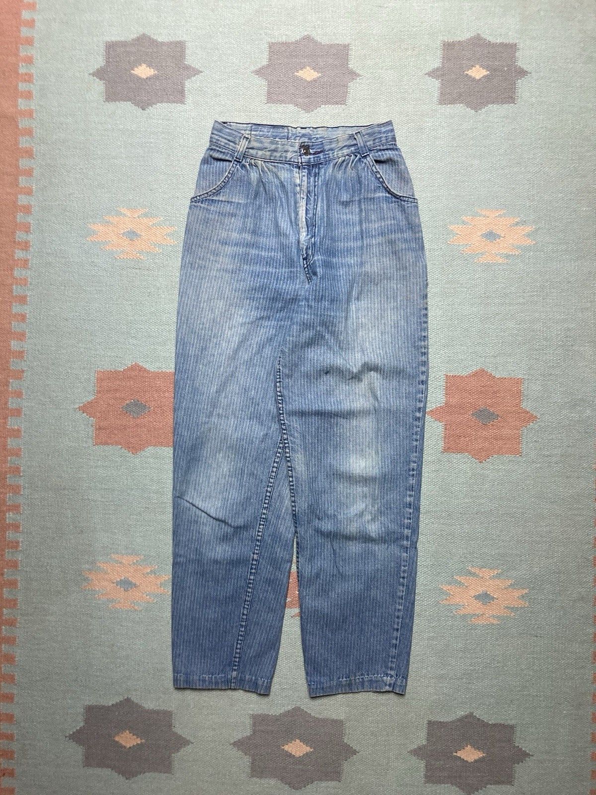 Levi's × Vintage 70s Levis jeans pinstripe white tab tapered women 24x26.5 Size 24" / US 00 / IT 34 - 5 Thumbnail