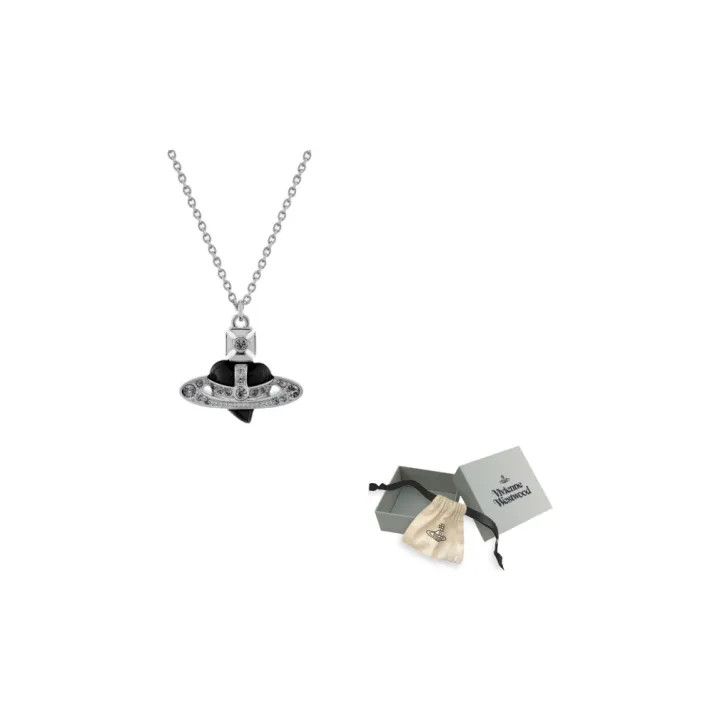 Vivienne Westwood Vivienne Westwood Heart Saturn Necklace with Diamante 0079 Size ONE SIZE - 1 Thumbnail