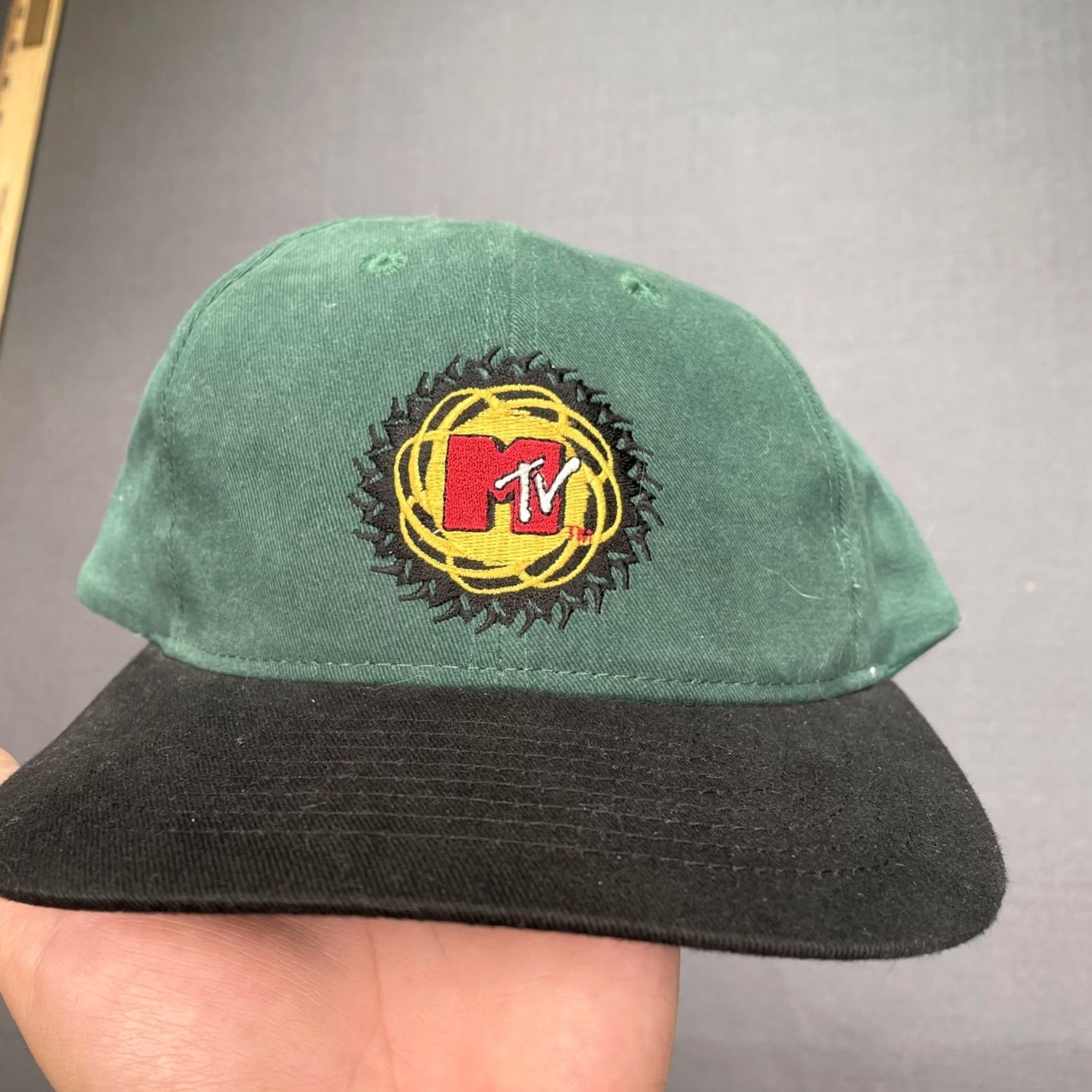 Logo 7 MTV Hat Cap Strap Back Green Black Twill Embroidered Logo One Size Music Mens Baseball Cap Size ONE SIZE - 2 Thumbnail