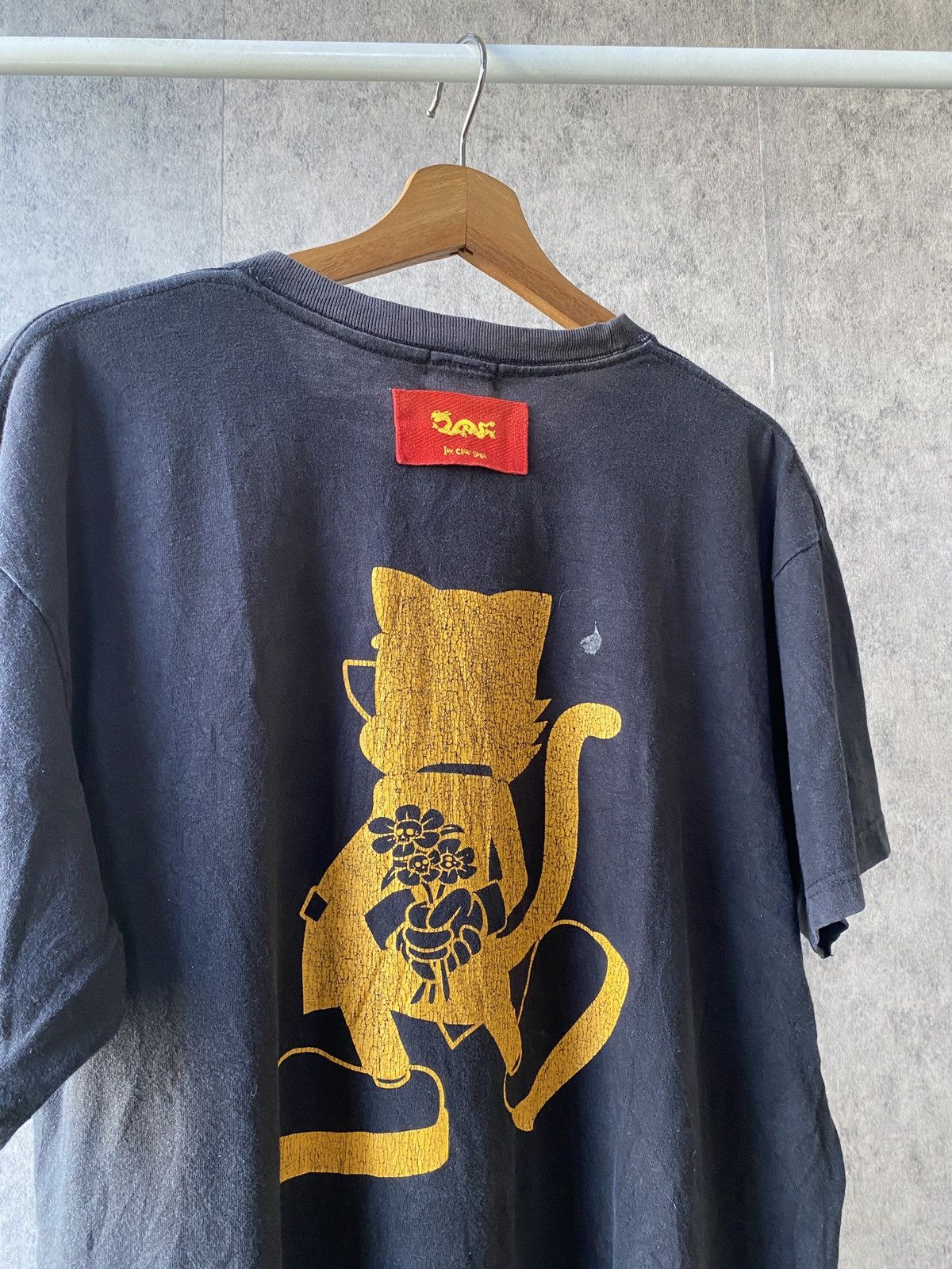 Japanese Brand × Vintage Vintage 90s Cream Soda Temmye Faded Black Distressed Tee Size US L / EU 52-54 / 3 - 7 Thumbnail