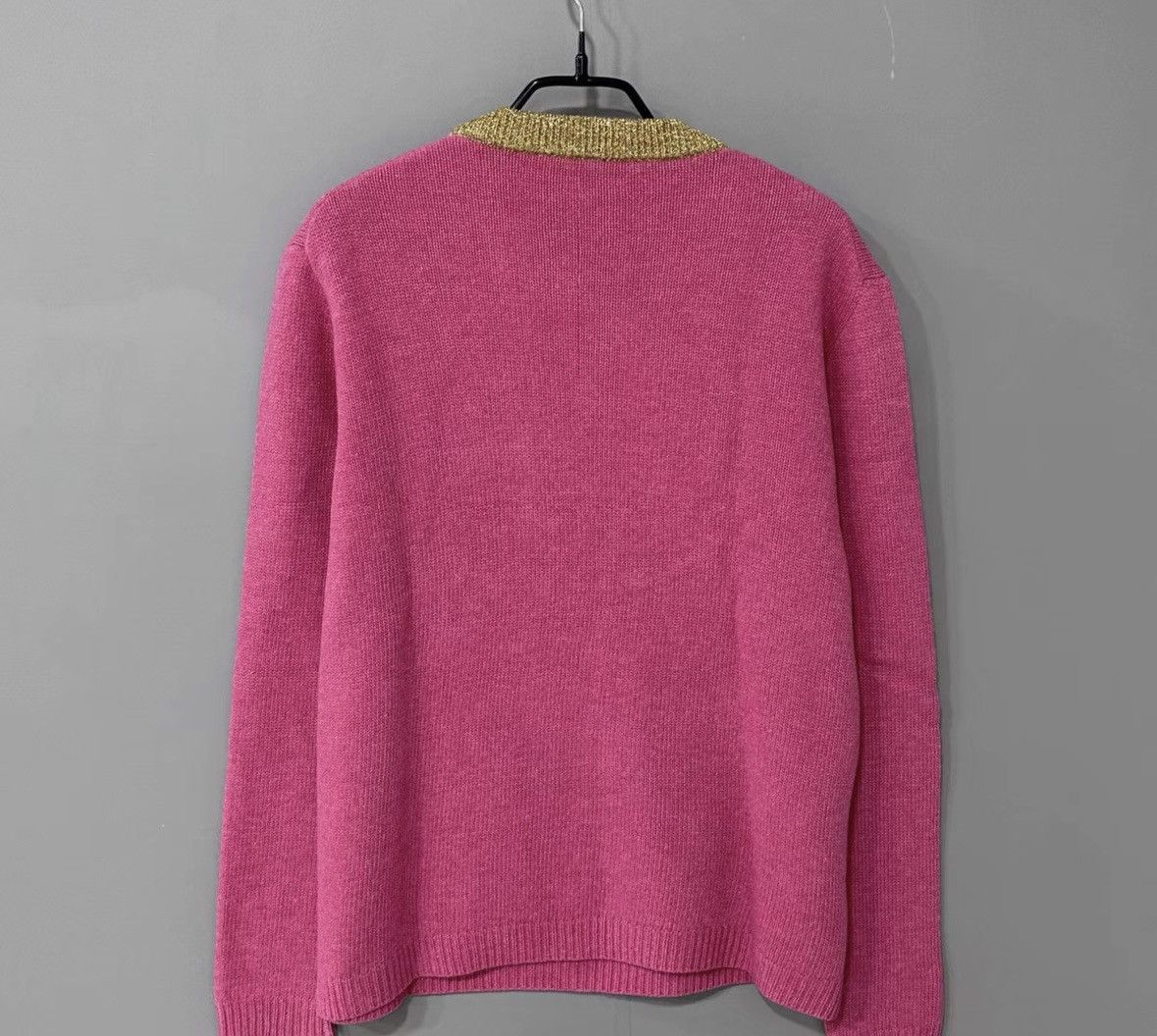 Gucci Pink Cat Embroidered Wool Long Sleeve Sweater-2505 Size S / US 4 / IT 40 - 2 Thumbnail