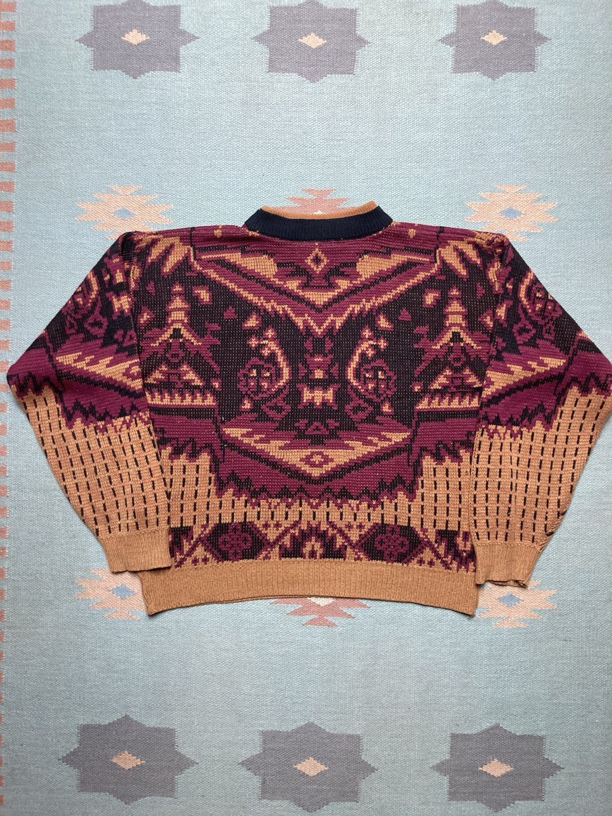 Vintage Vintage acrylic knit sweater abstract geometric adult small Size US S / EU 44-46 / 1 - 4 Thumbnail