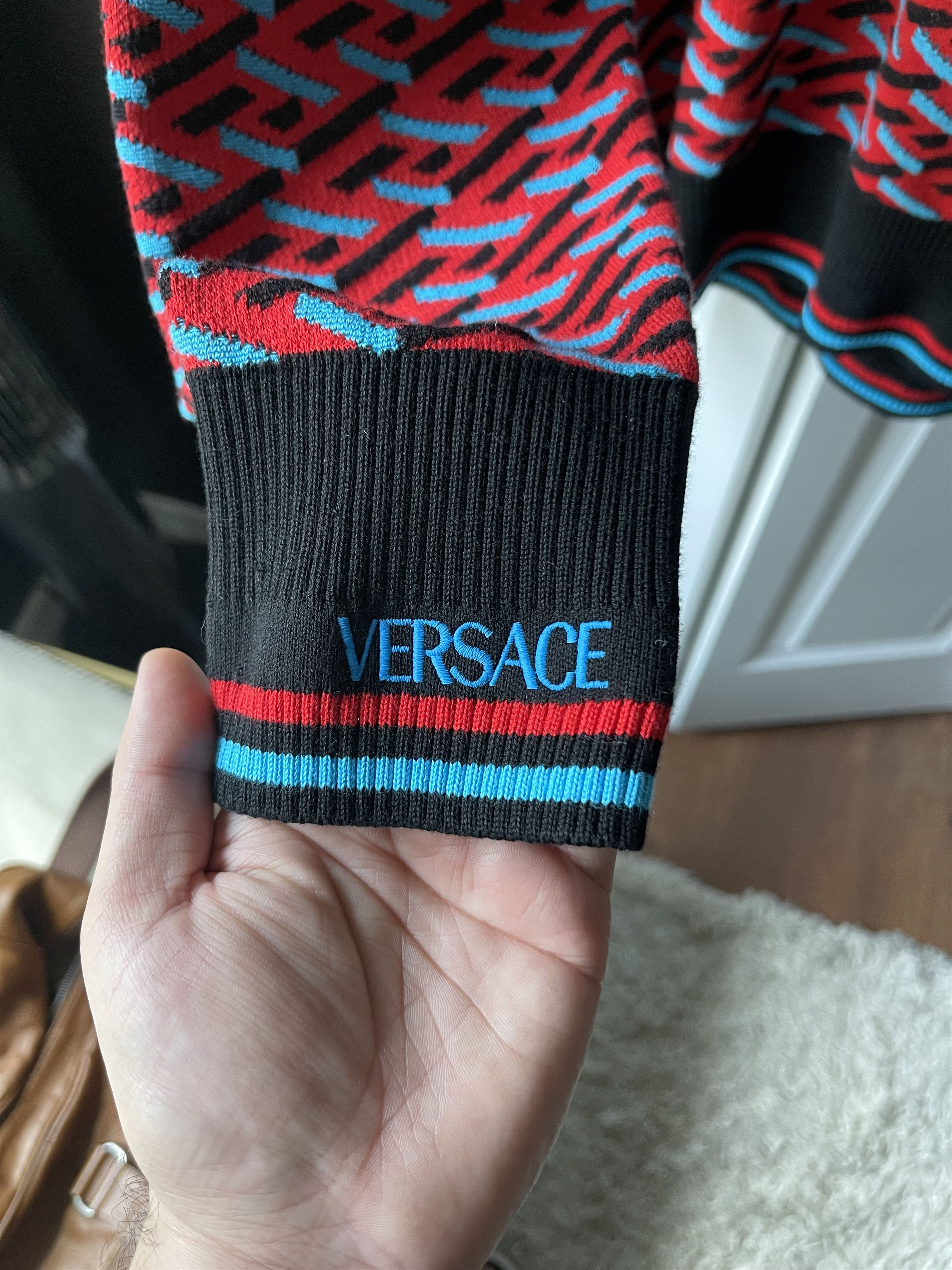 Versace VERSACE La Greca Monogram Knit Sweater - Free Shipping Size US L / EU 52-54 / 3 - 2 Thumbnail