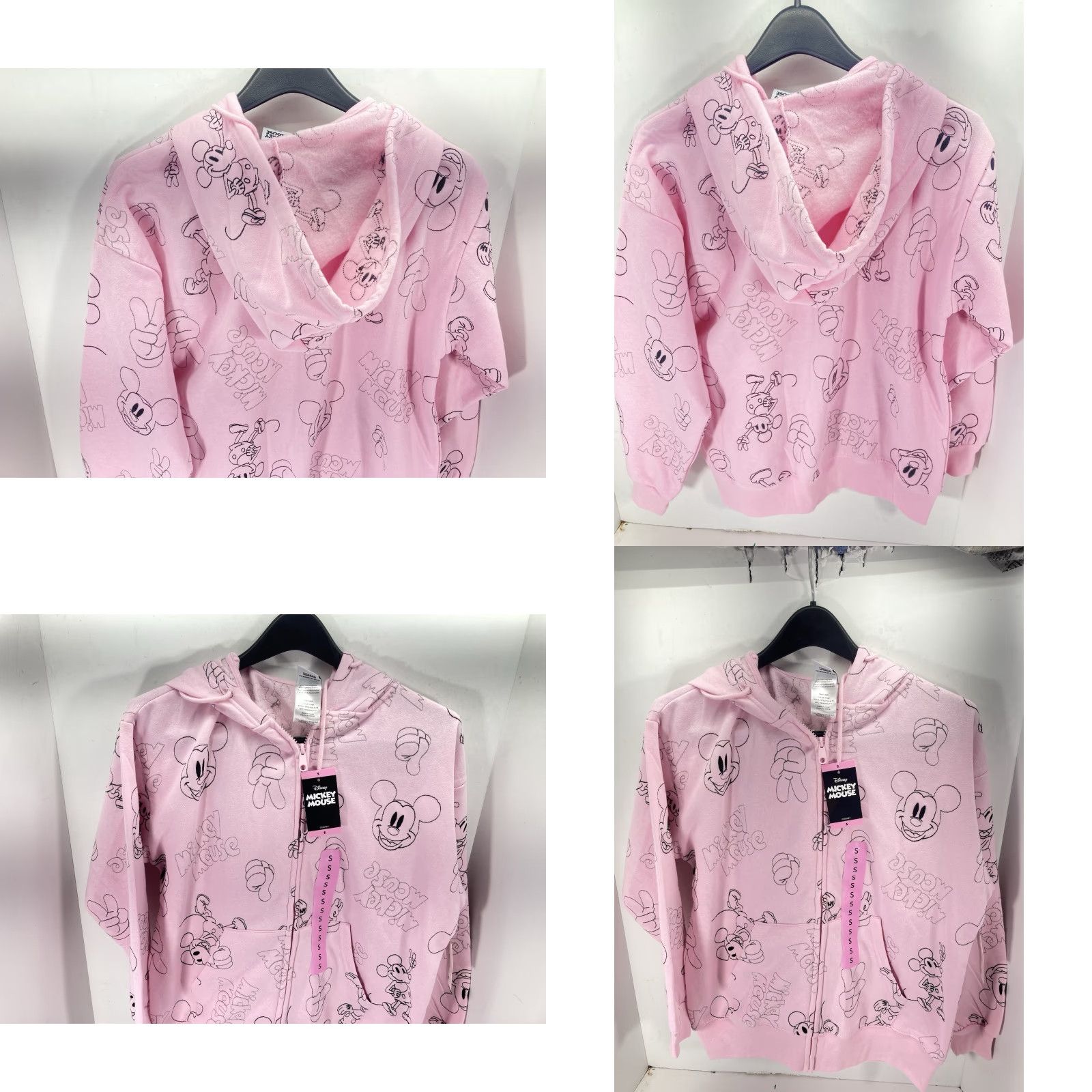 Disney Disney Mickey Mouse Hoodie Sweatshirt Women Small Pink AOP Full Zip Fleece NWT Size S / US 4 / IT 40 - 9 Thumbnail