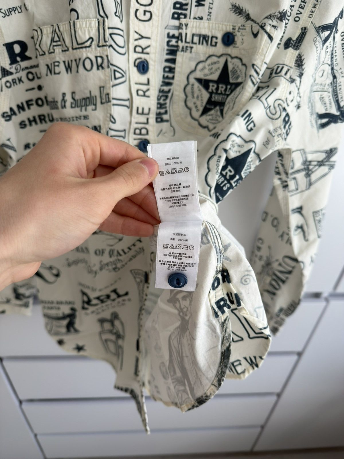 RRL Ralph Lauren RRL Ralph Lauren Poplin Graphic Workshirt Size US M / EU 48-50 / 2 - 10 Thumbnail