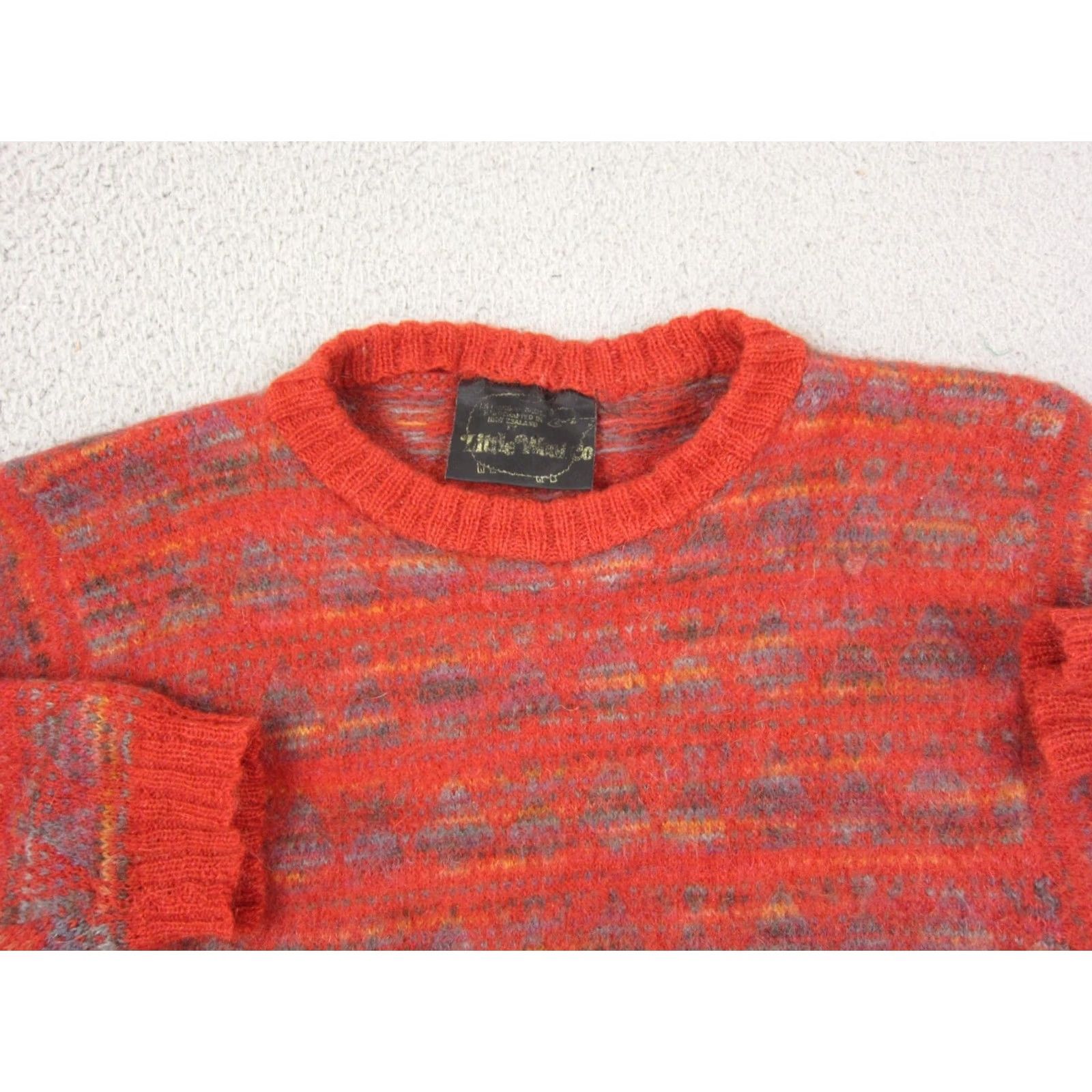 Vintage VINTAGE Little Wool Co Sweater Womens Small Red Striped Knit Pullover 70s Size S / US 4 / IT 40 - 2 Thumbnail