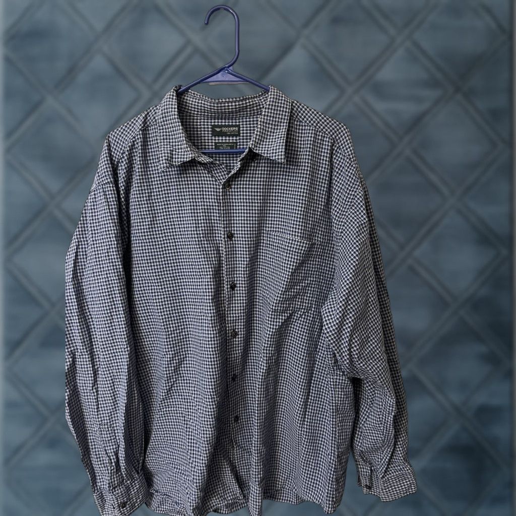 Dockers Vtg Dockers Shirt Mens Long Sleeve Plaid Blue 2XL Cotton Size US XXL / EU 58 / 5 - 1 Thumbnail