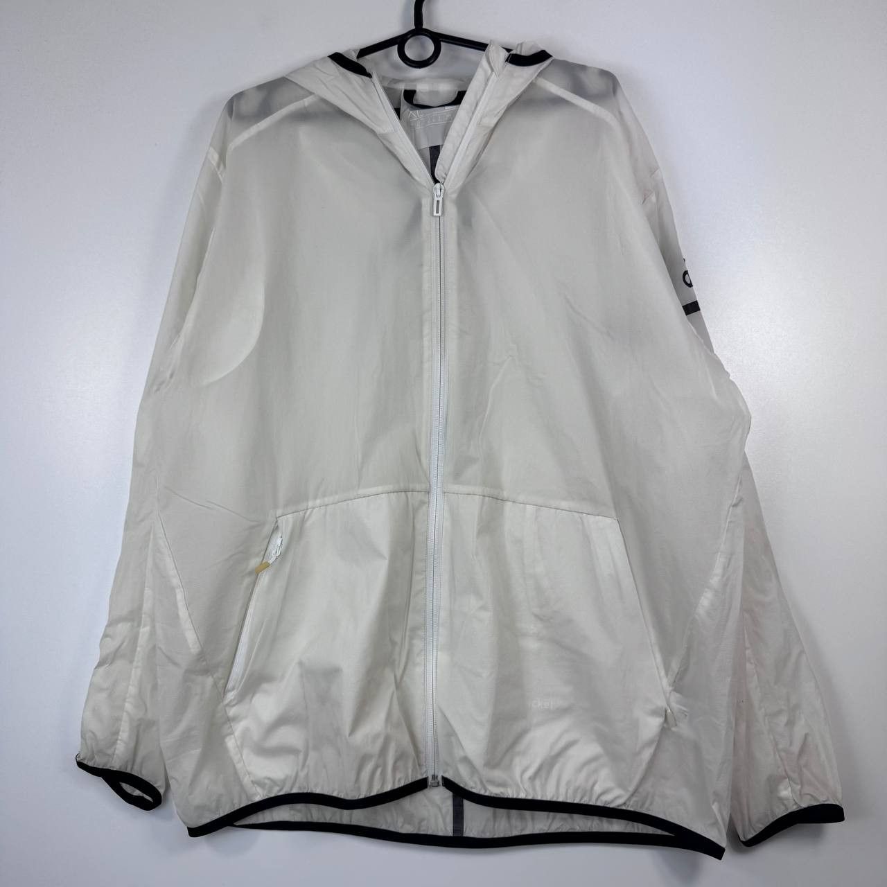 Adidas Adidas Lightweight Windbreaker Jacket Mens White Full Zip XL Size US XL / EU 56 / 4 - 1 Thumbnail