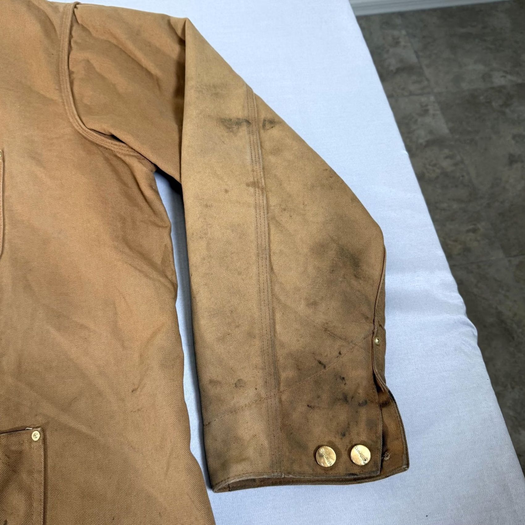 Carhartt VINTAGE Carhartt Jacket Mens XL Brown Canvas Chore Barn Coat Blanket Lined C001 BRN 90s Size US XL / EU 56 / 4 - 4 Thumbnail