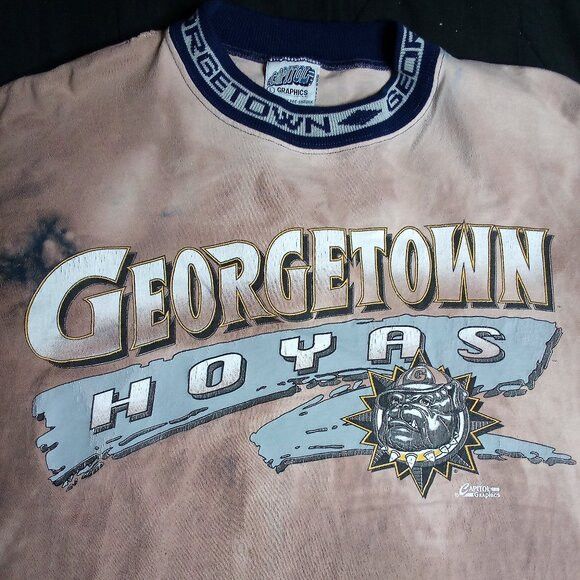 Other Vintage 90s Georgetown Hoyas Reverse Dye T-Shirt Size US L / EU 52-54 / 3 - 1 Thumbnail