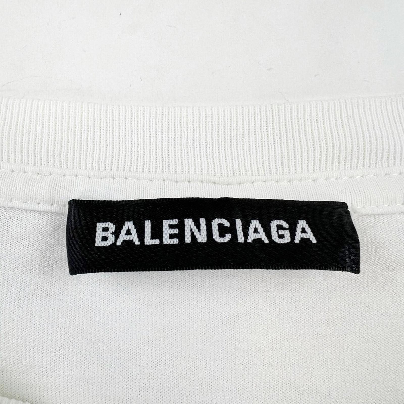 Balenciaga Balenciaga Rainbow Embroidered BB Crest White T Shirt Size US L / EU 52-54 / 3 - 4 Thumbnail