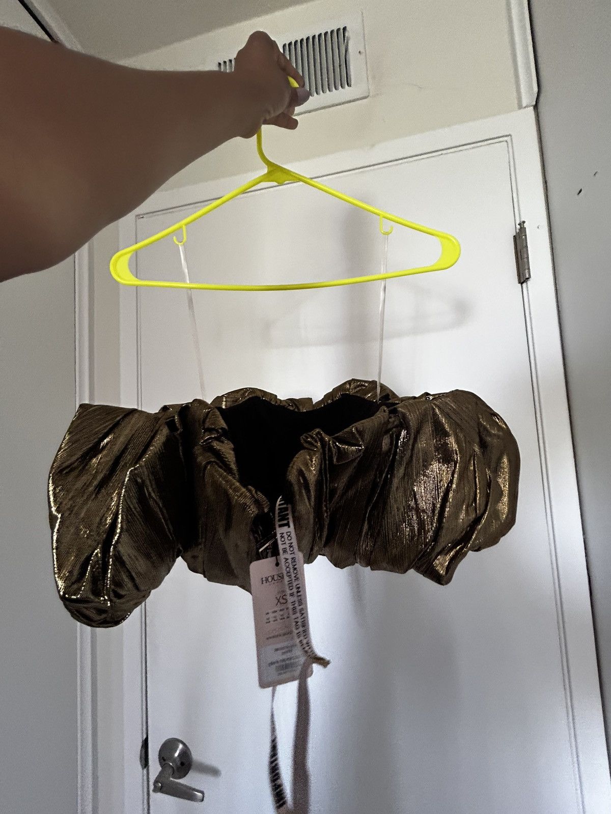 House of CB House of CB Gold Lame Ruffle Bustier Top - XS - NWT Size XS / US 0-2 / IT 36-38 - 4 Thumbnail