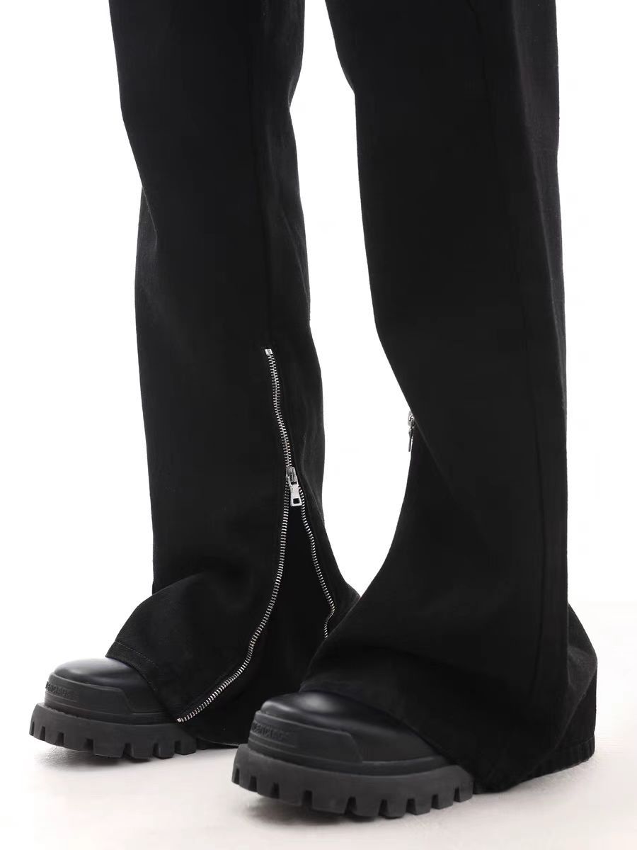 Jean Black Relaxed-Fit Zipper-Cuff Casual Pants Size US 30 / EU 46 - 5 Thumbnail