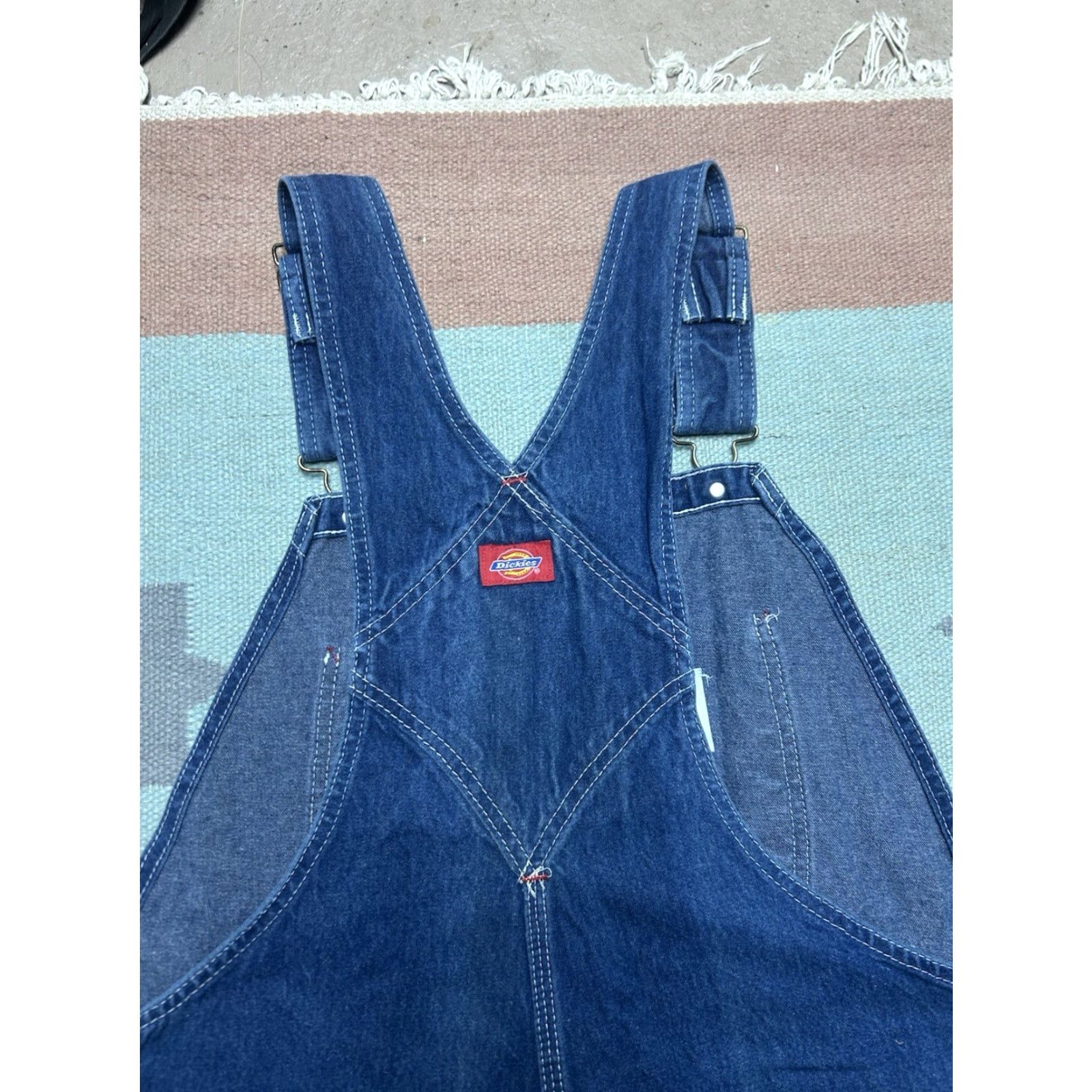 Dickies VINTAGE Dickies Denim Bib Overalls Workwear Farm Dark Blue Jeans Men’s 38x30 Bibs Jeans Denim 38 30 Mens Blue Size US 38 / EU 54 - 8 Thumbnail