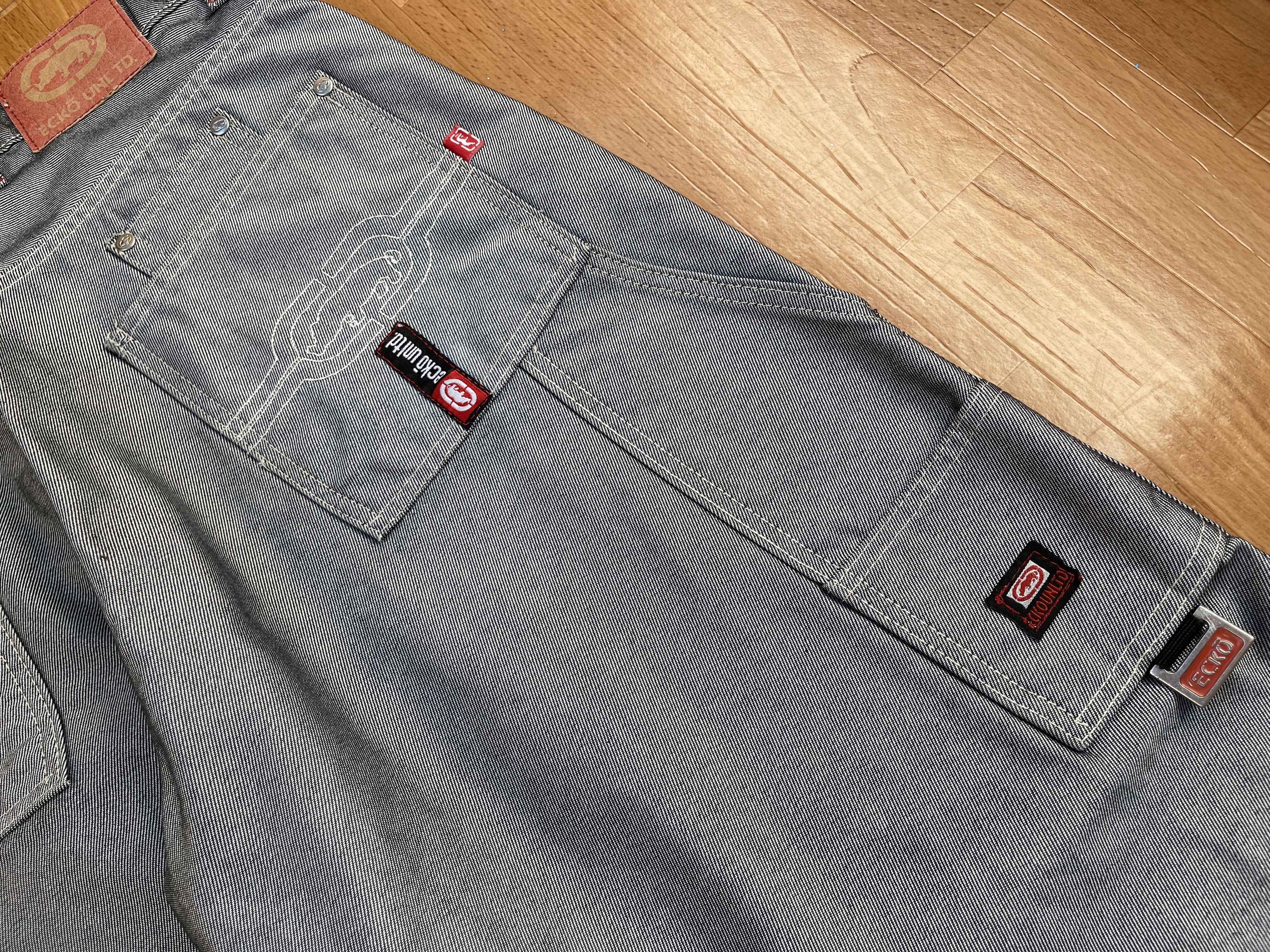 Ecko Unltd. Ecko Unltd jeans, shiny silver metallic vintage baggy Y2K 34 Size US 34 / EU 50 - 9 Thumbnail