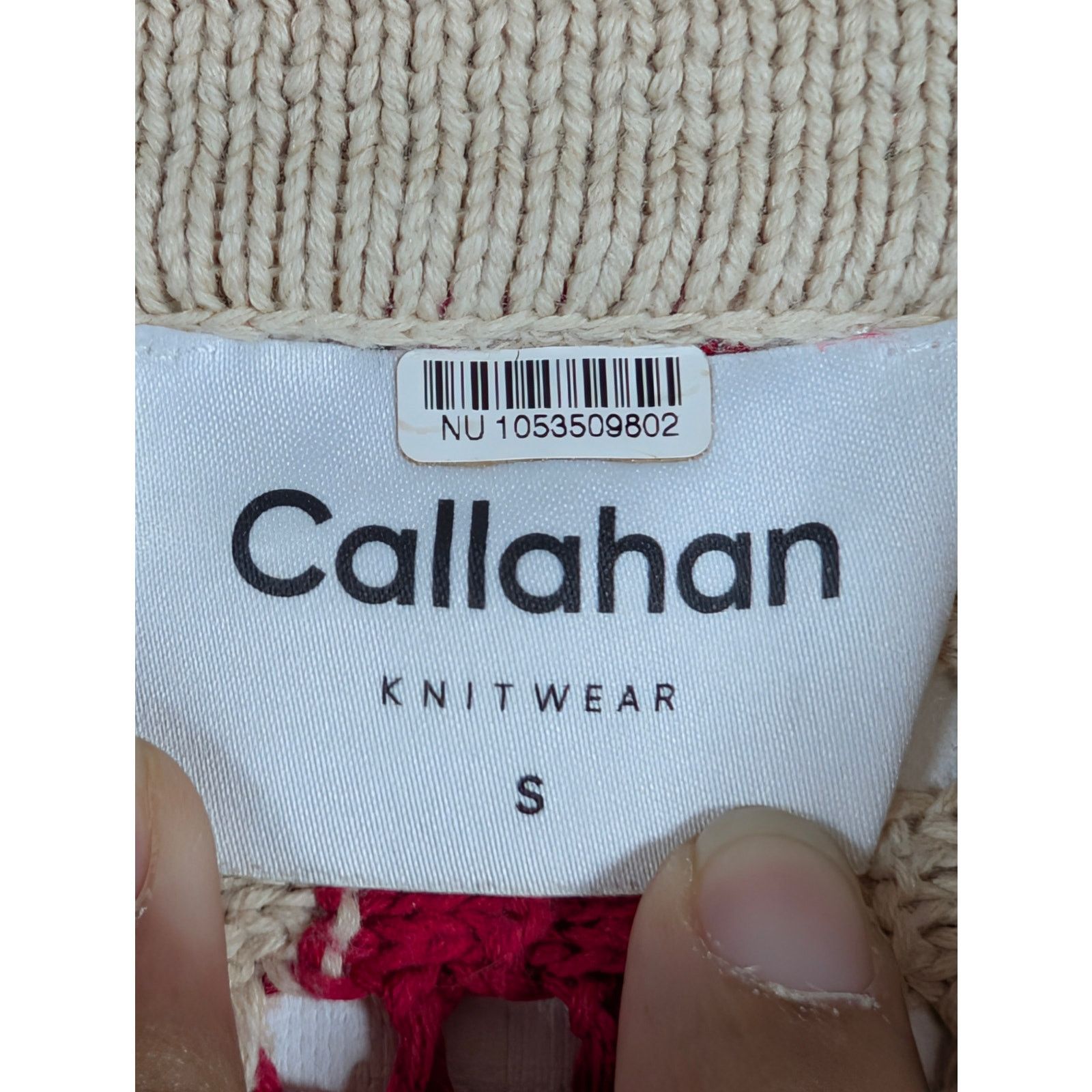 Unknown London Callahan Knitwear Striped Cardigan Red Cream Size Small USED Size S / US 4 / IT 40 - 3 Thumbnail
