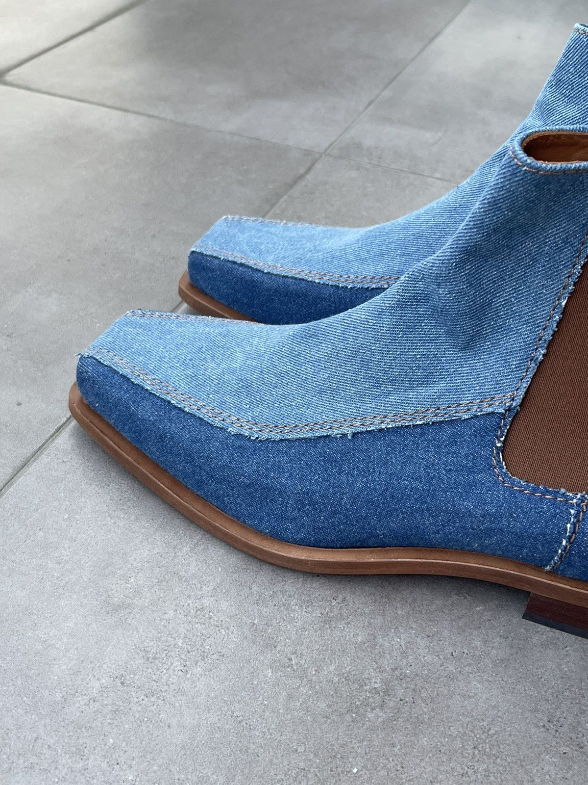 Ahluwalia !DS! SS23 Ahluwalia Tabali Denim Ankle Boots Size US 12 / EU 45 - 10 Thumbnail