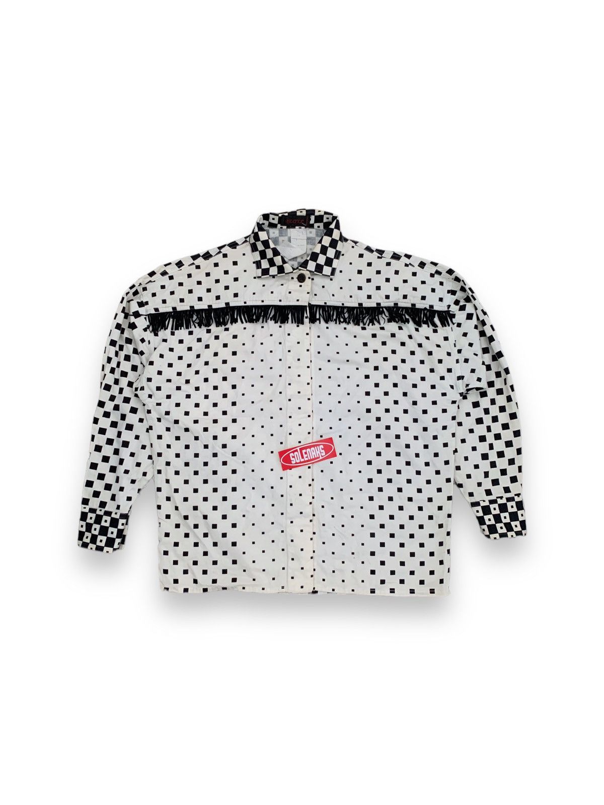 image of Vintage Istante By Versace Made In Italy Deisgner Shirts in White/Black, Women's (Size Small)