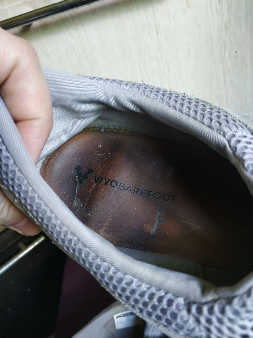 Vivobarefoot Vivobarefoot Primus Trio Grey Leather Mesh Shoes EU 45 US 12 Size US 12 / EU 45 - 3 Thumbnail