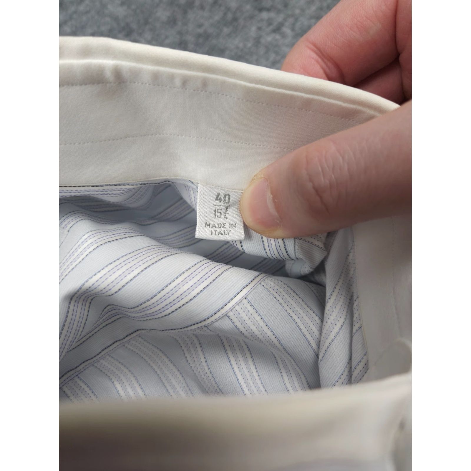 Vintage MAROL Bologna Dress Shirt Mens 40 Striped Button Up 15 3/4 Italy Cotton Shirt Size 40R - 6 Thumbnail