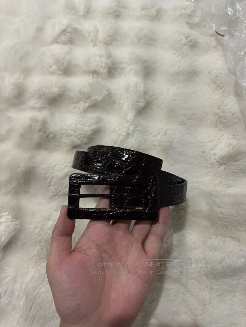 Saint Laurent Paris Saint Laurent Paris size 85 Embossed Leather Belt Size ONE SIZE - 1 Thumbnail