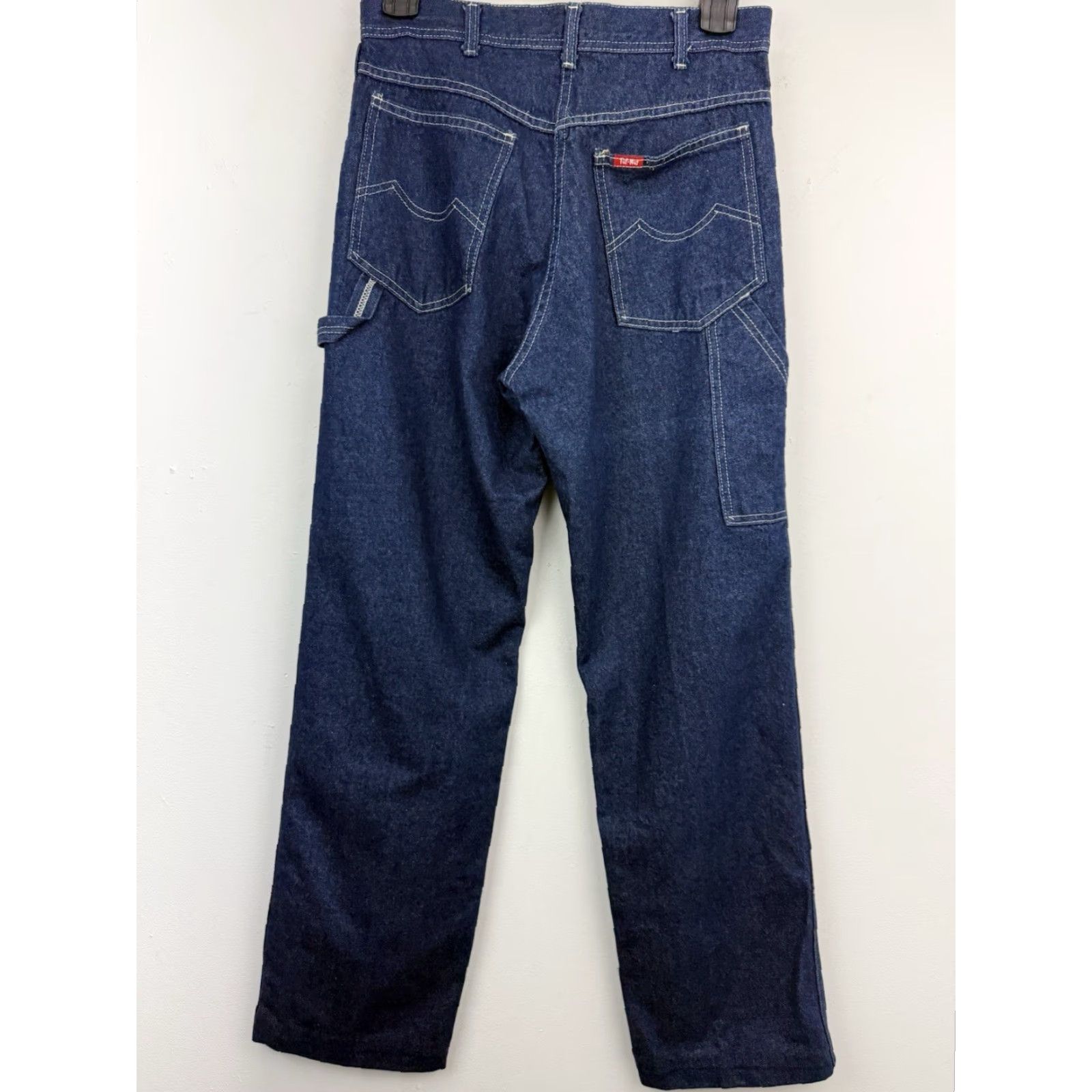 VINTAGE Tuf-Nut Mens Blue Denim Straight Leg Carpenter Work