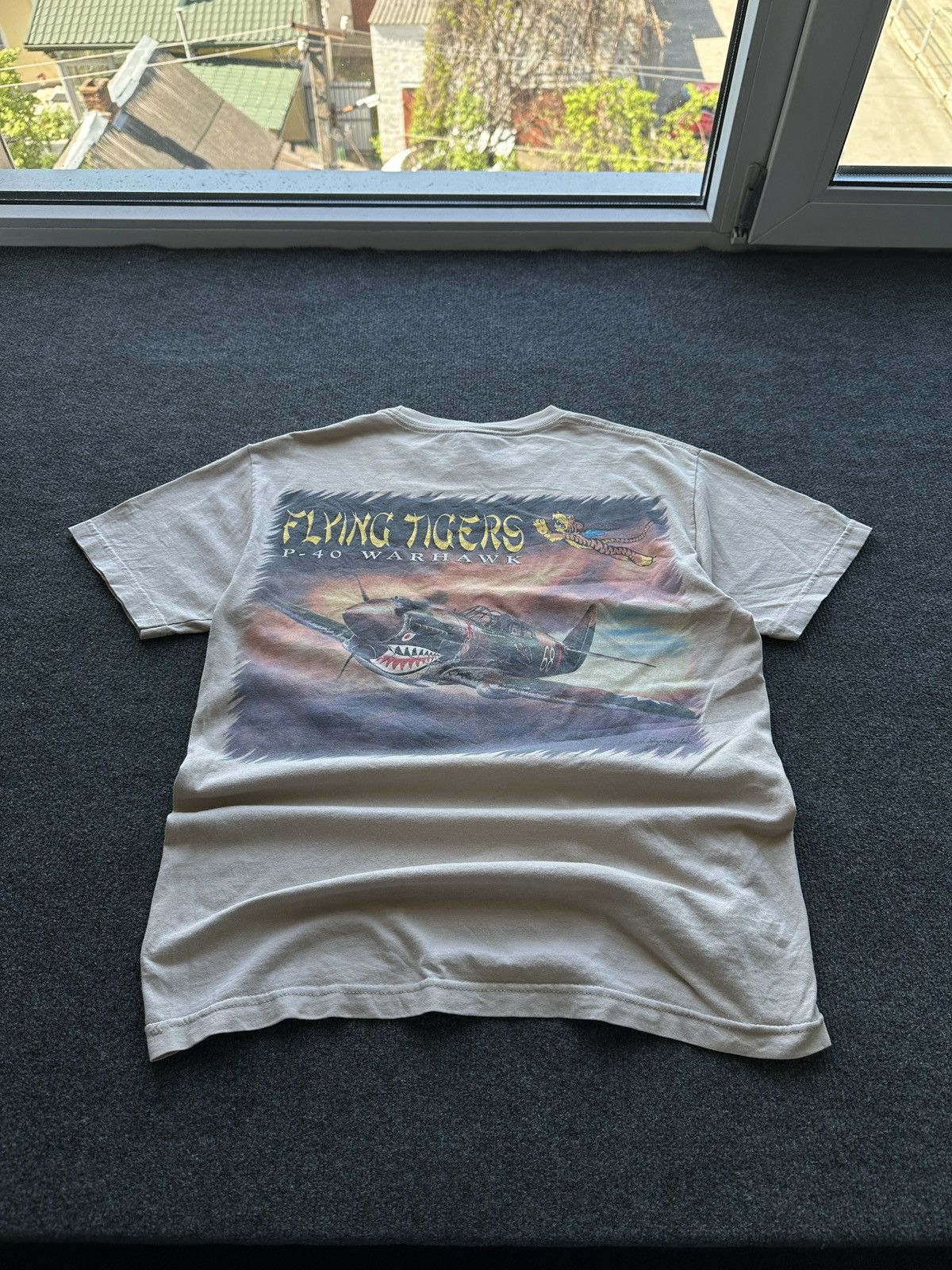 Other FLYING TIGER 🚨 P40 WARHOUSE BIG LOGO MEN BEIGE TEE Size US M / EU 48-50 / 2 - 2 Thumbnail