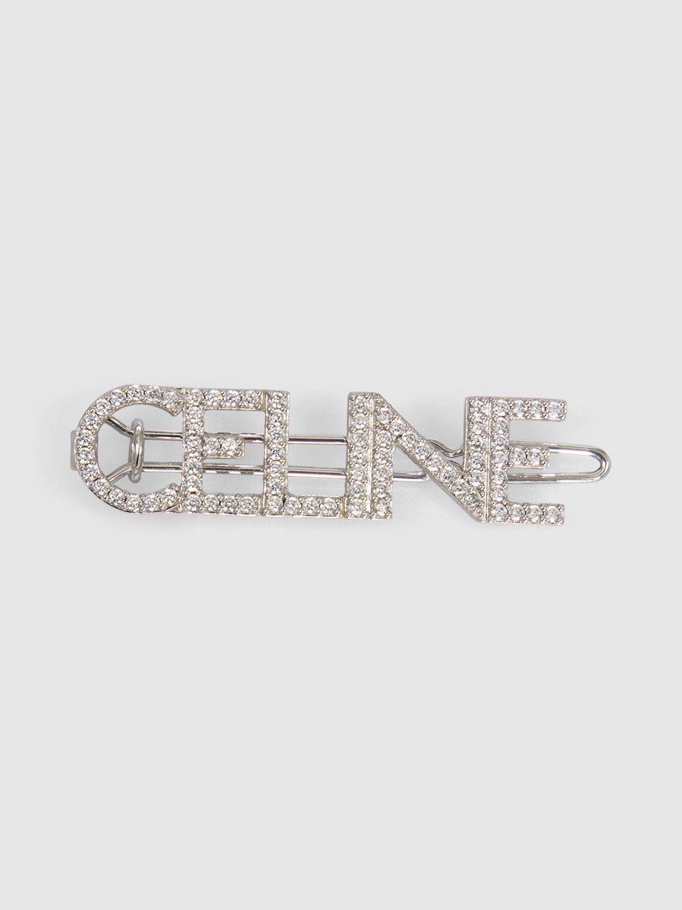 Celine Silver Logo Crystal Hair Clip Size ONE SIZE - 1 Thumbnail