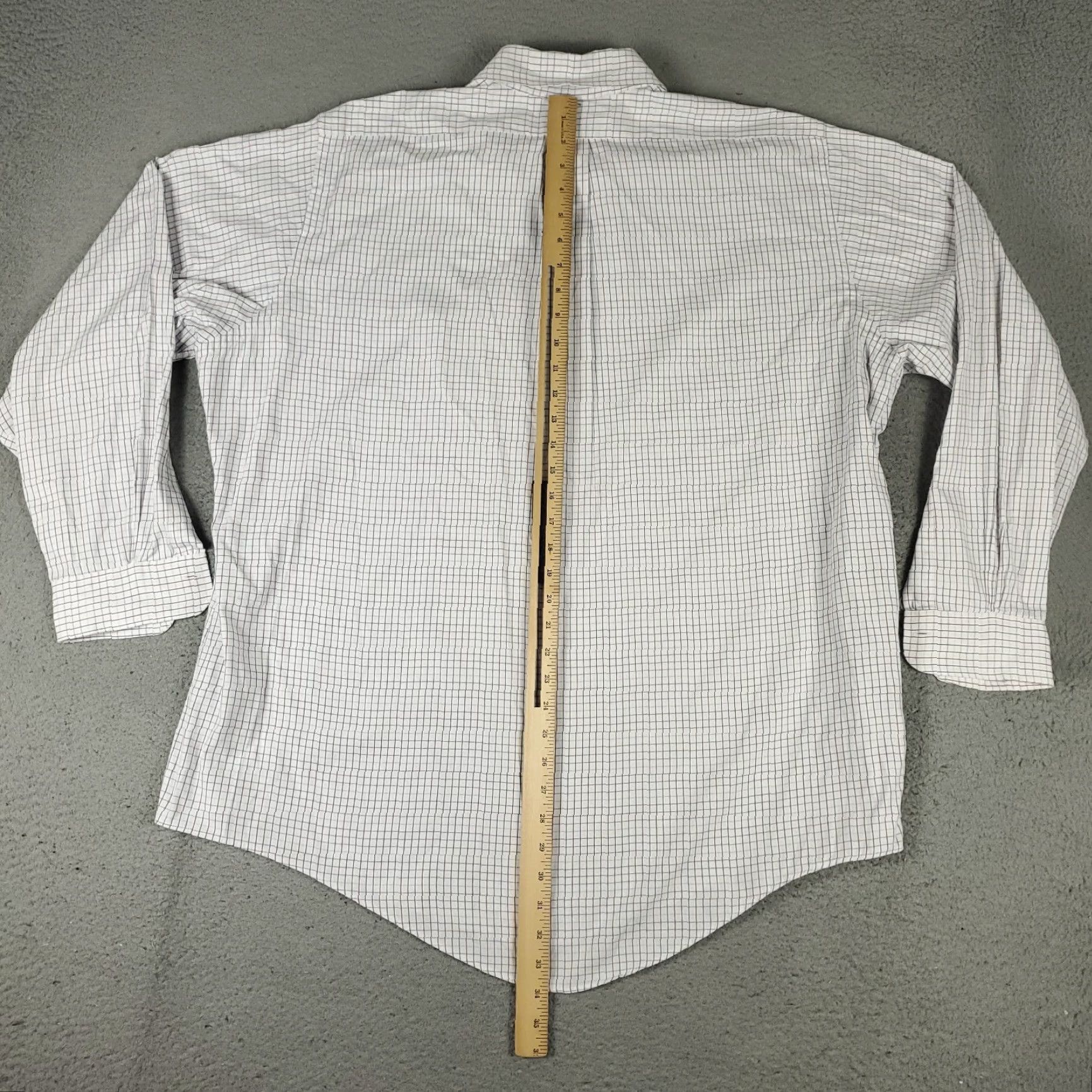 Brooks Brothers Brooks Brothers Shirt Mens 17.5 White Blue Check Dress Button Up Long Sleeve Size 46R - 4 Thumbnail