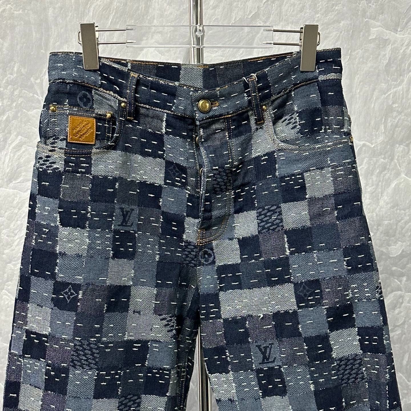 Nigo Louis Vuitton Nigo Checkered Embroidered Denim Pants Size US 30 / EU 46 - 2 Thumbnail