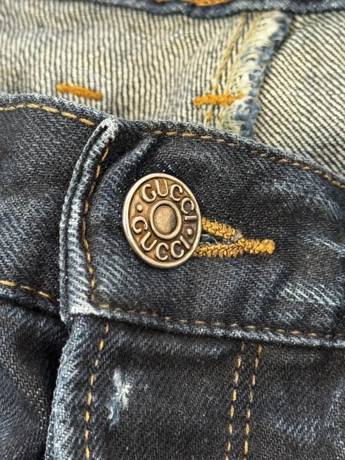 Gucci AW2009 Gucci Navy Oiled Denim Jeans by Frida Giannini Size US 32 / EU 48 - 9 Thumbnail