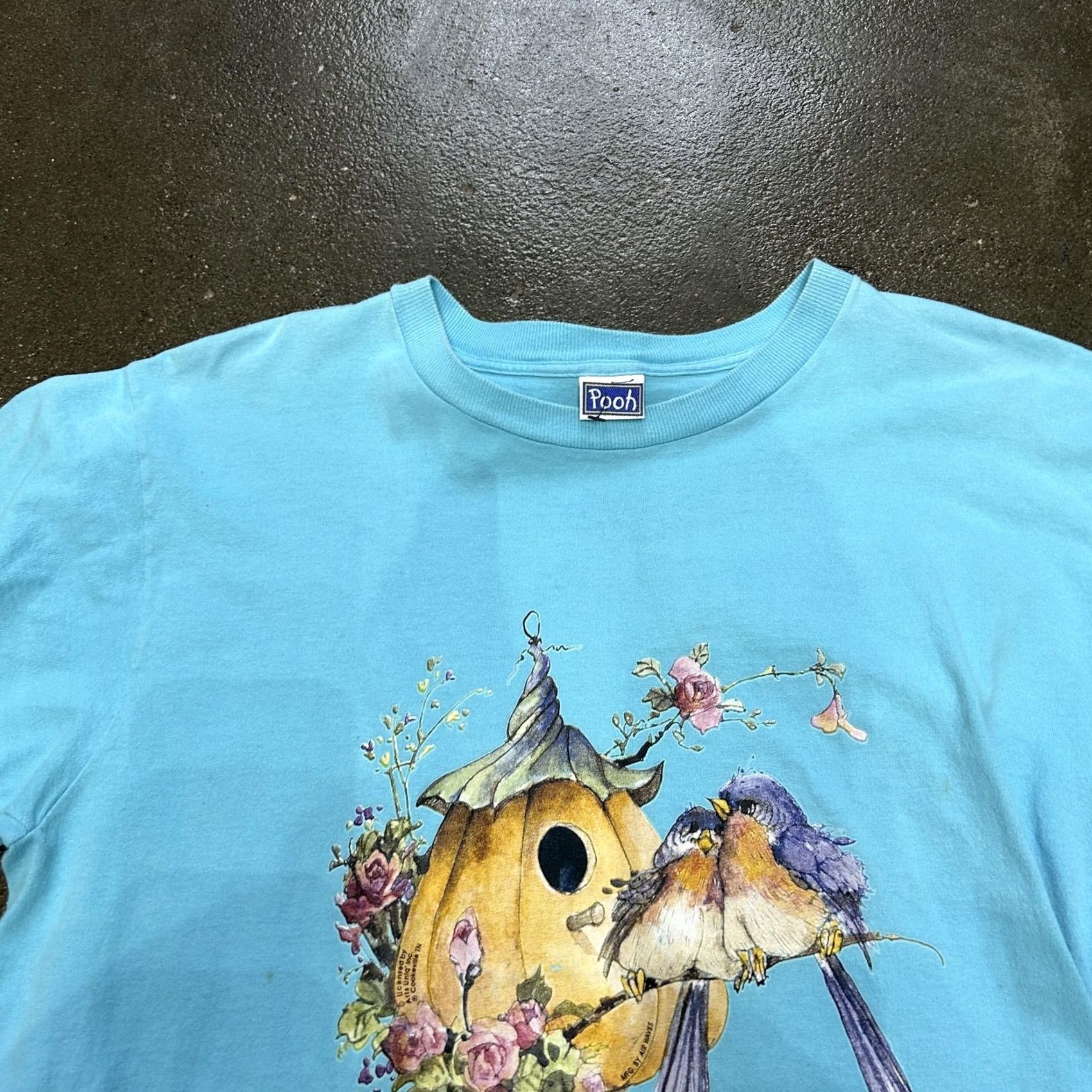 Disney Disney Pooh Shirt Womens XL Blue Birdhouse Bluebird Nature Graphic Tee Size XL / US 12-14 / IT 48-50 - 2 Thumbnail