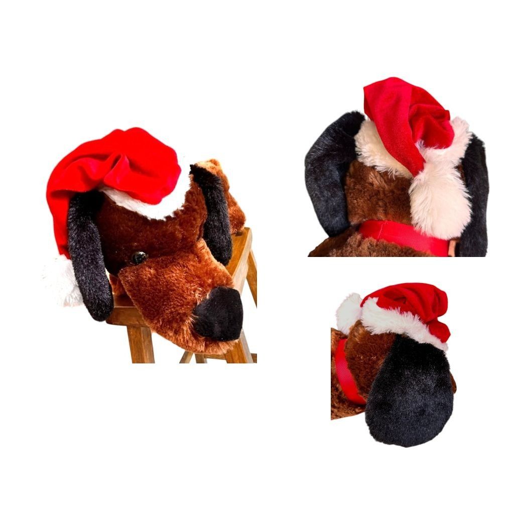 Designer × Vintage VTG Dan Dee Collectors Choice Dachshund Christmas Plush Sant Size ONE SIZE - 5 Thumbnail