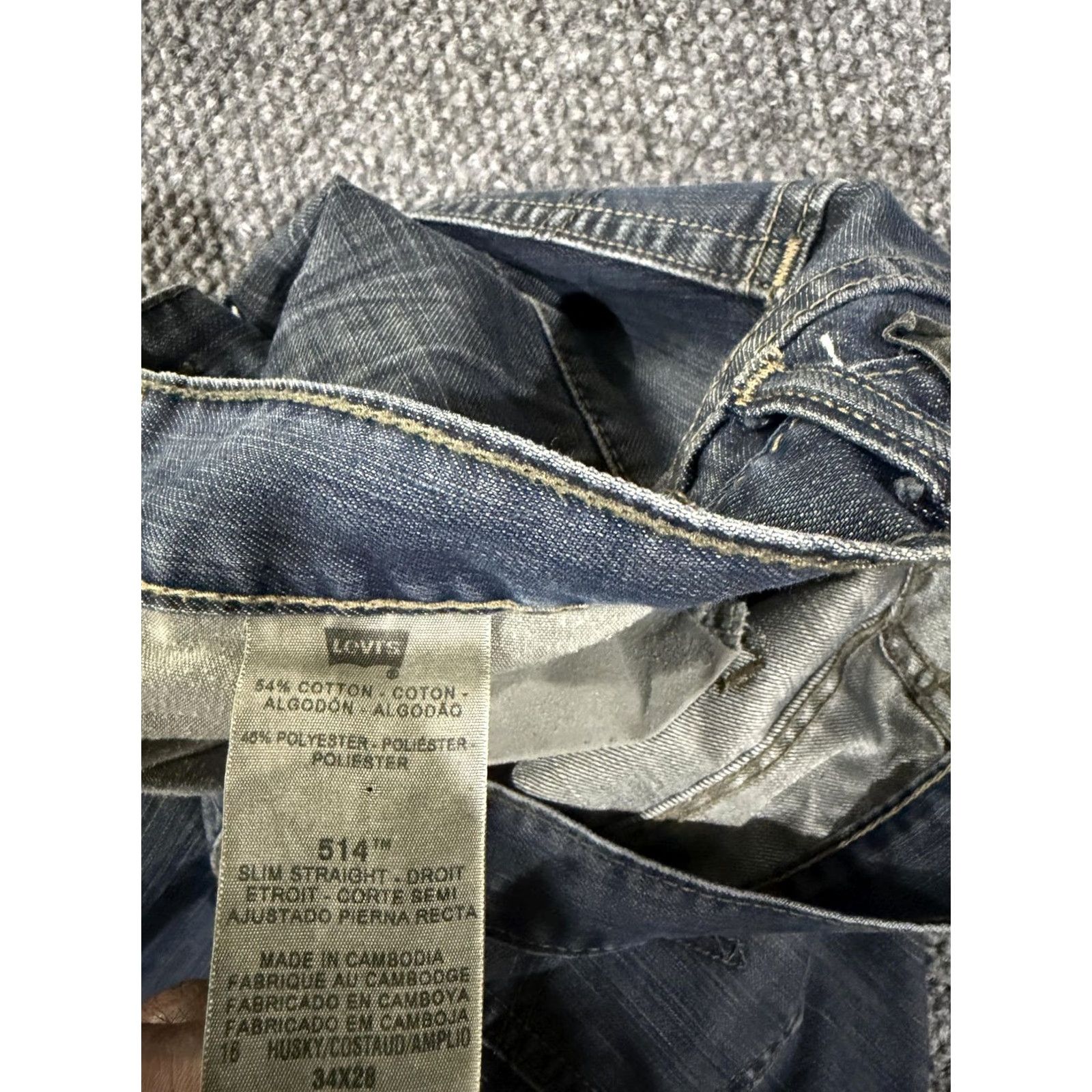 Levi's Levi's 514 Jeans Slim Straight Blue Medium Wash 34x28 Zip Fly Mens Jeans Regular 34in Denim Cotton Polyester Straight Leg Size US 34 / EU 50 - 4 Thumbnail